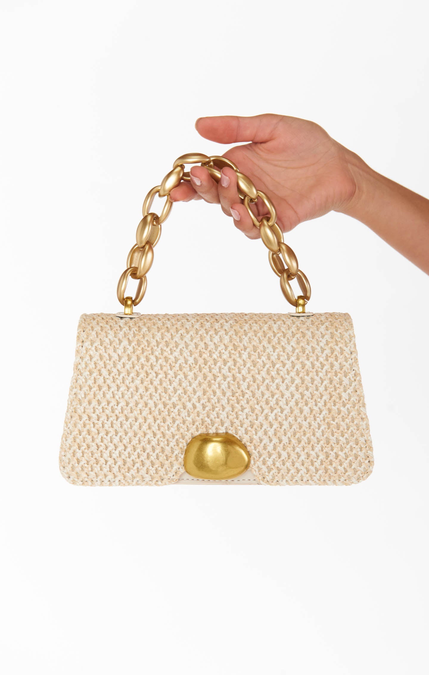 Beige Woven Handbag for Everyday Use | Agnes