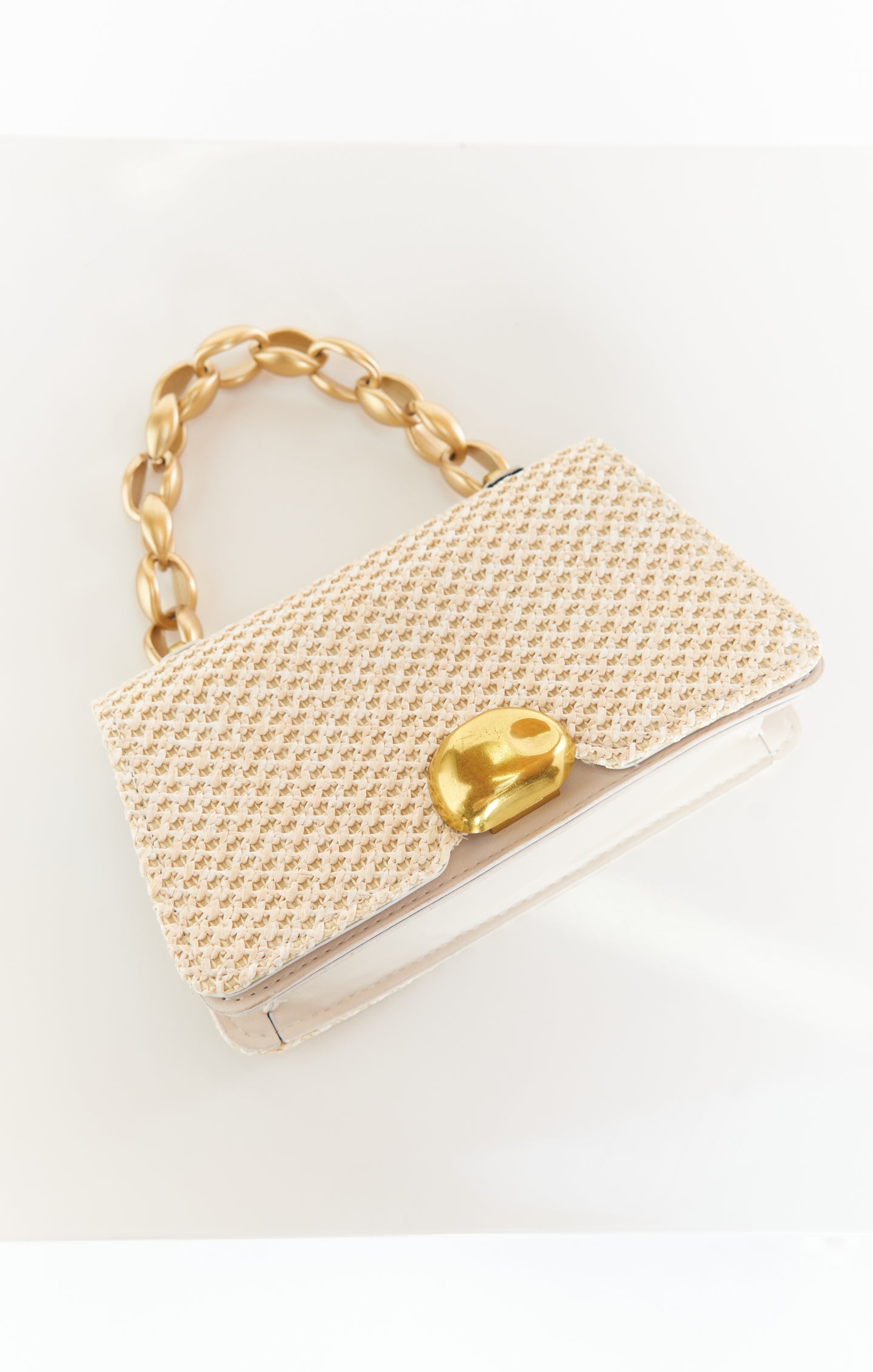 Beige Woven Handbag for Everyday Use | Agnes