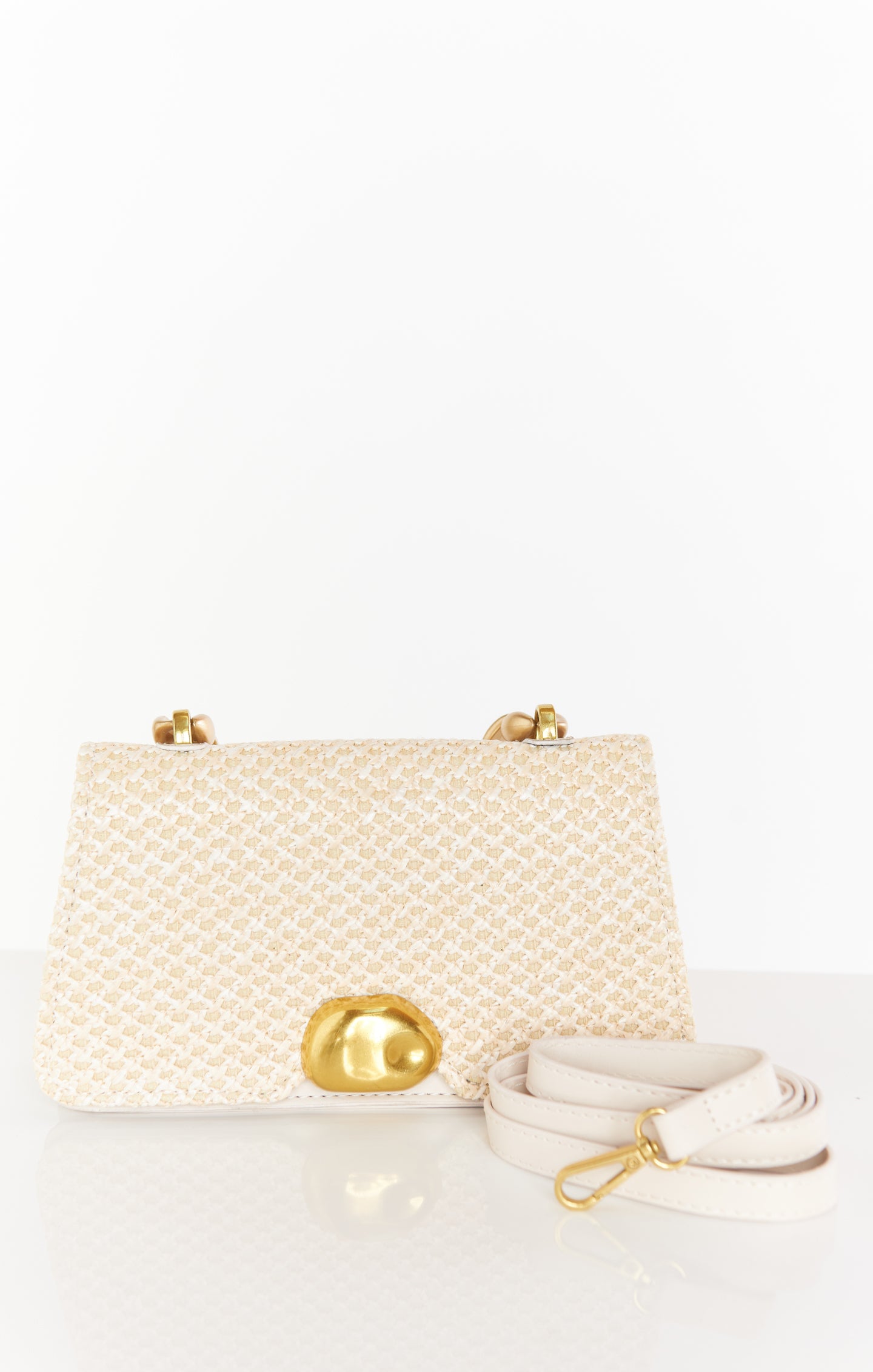 Beige Woven Handbag for Everyday Use | Agnes