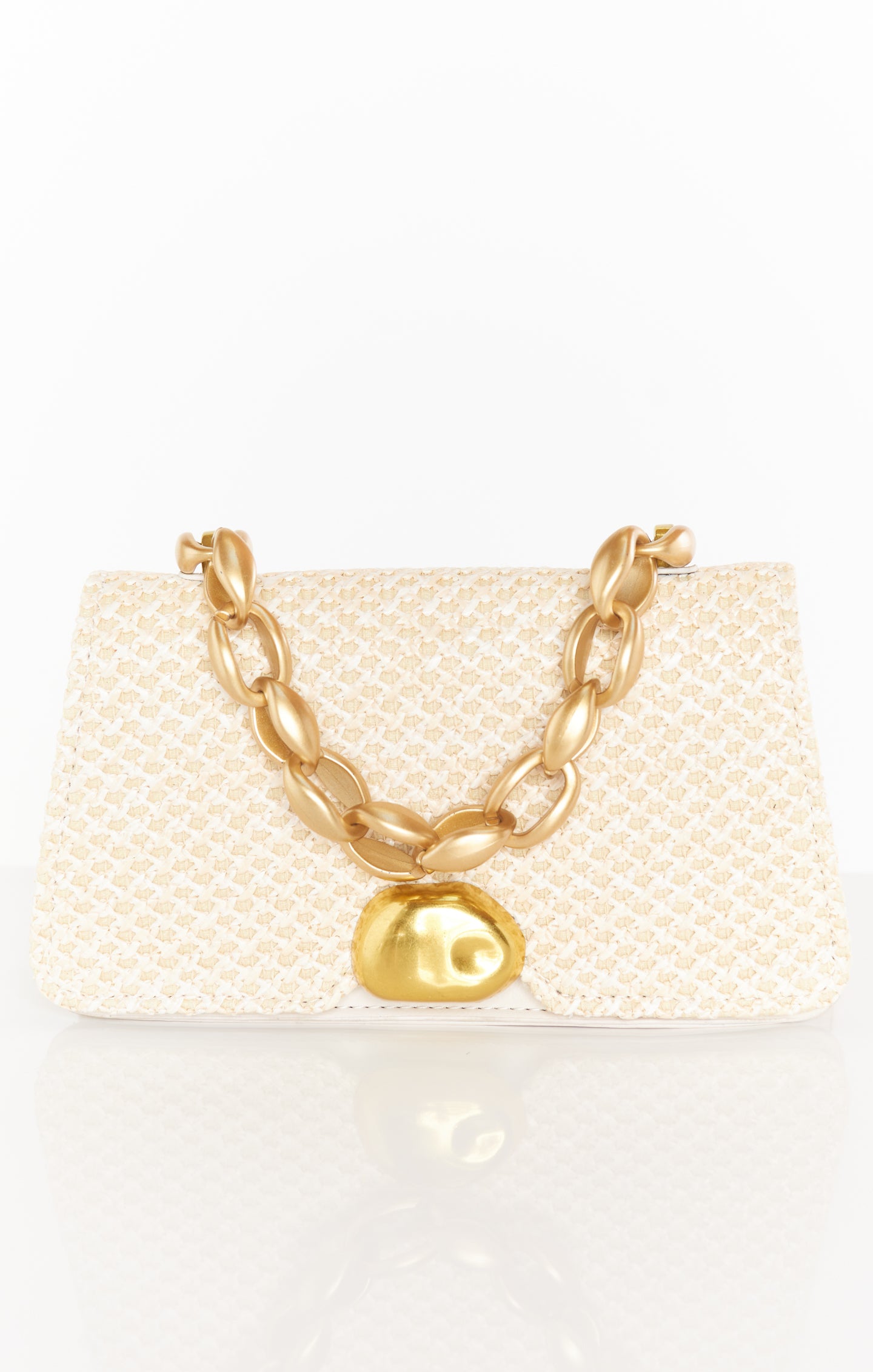 Beige Woven Handbag for Everyday Use | Agnes
