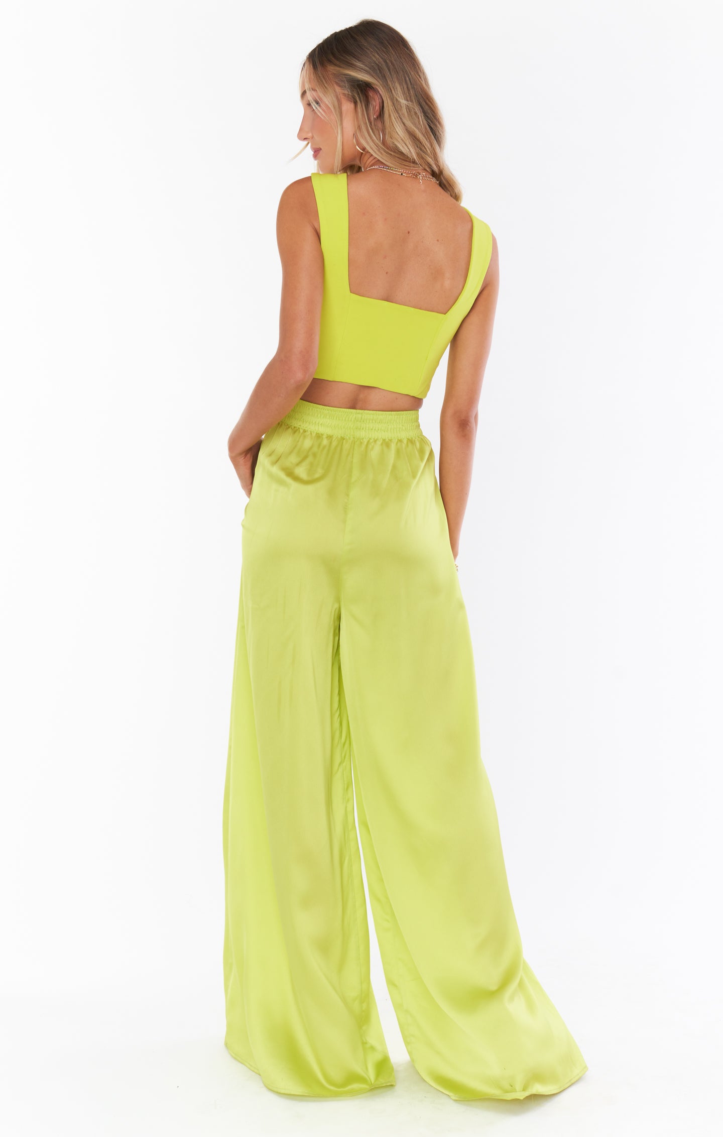 Luxury Satin Pants with Elastic Waist for Date Night | Irwin Citrine