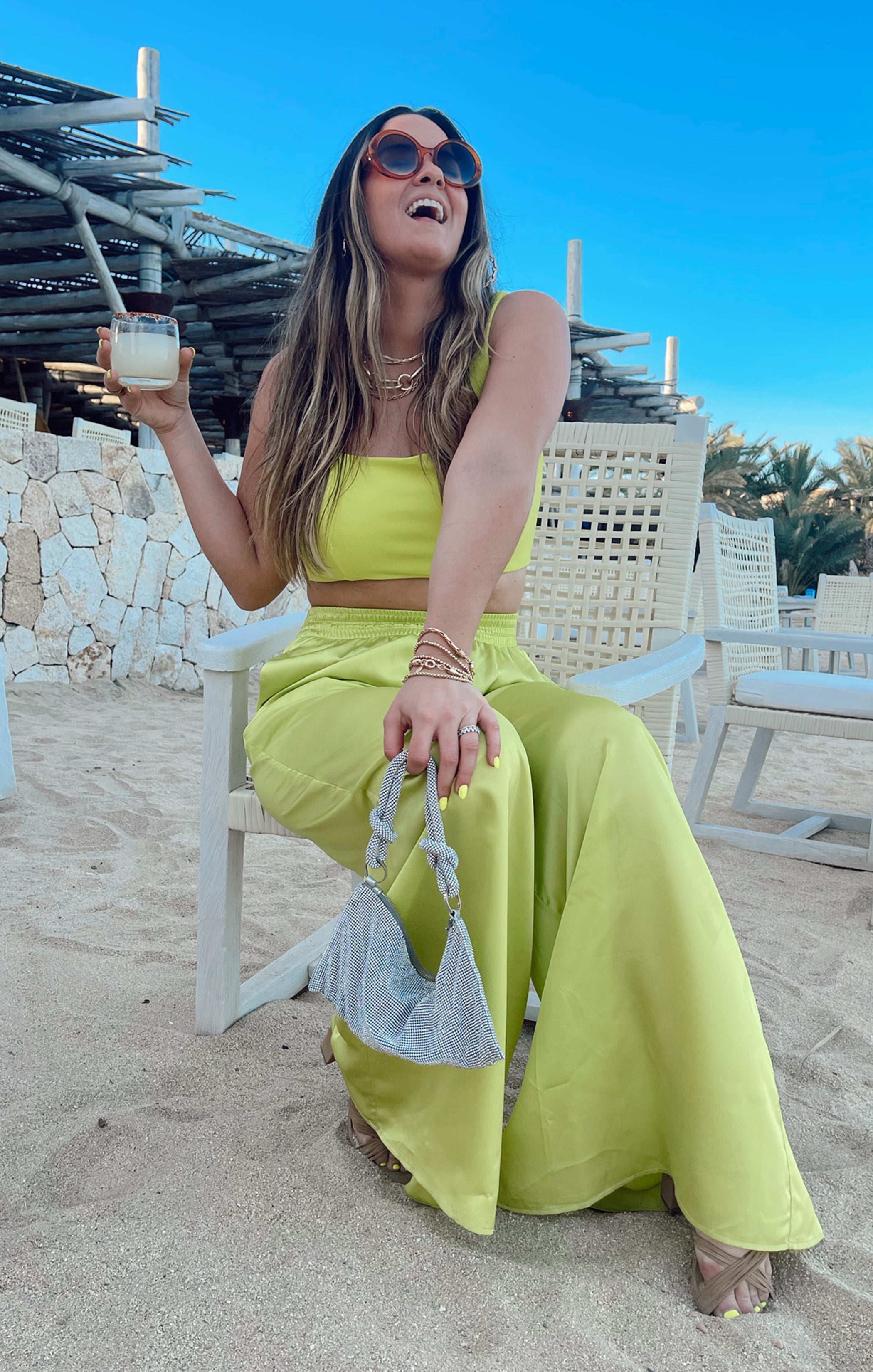 Luxury Satin Pants with Elastic Waist for Date Night | Irwin Citrine
