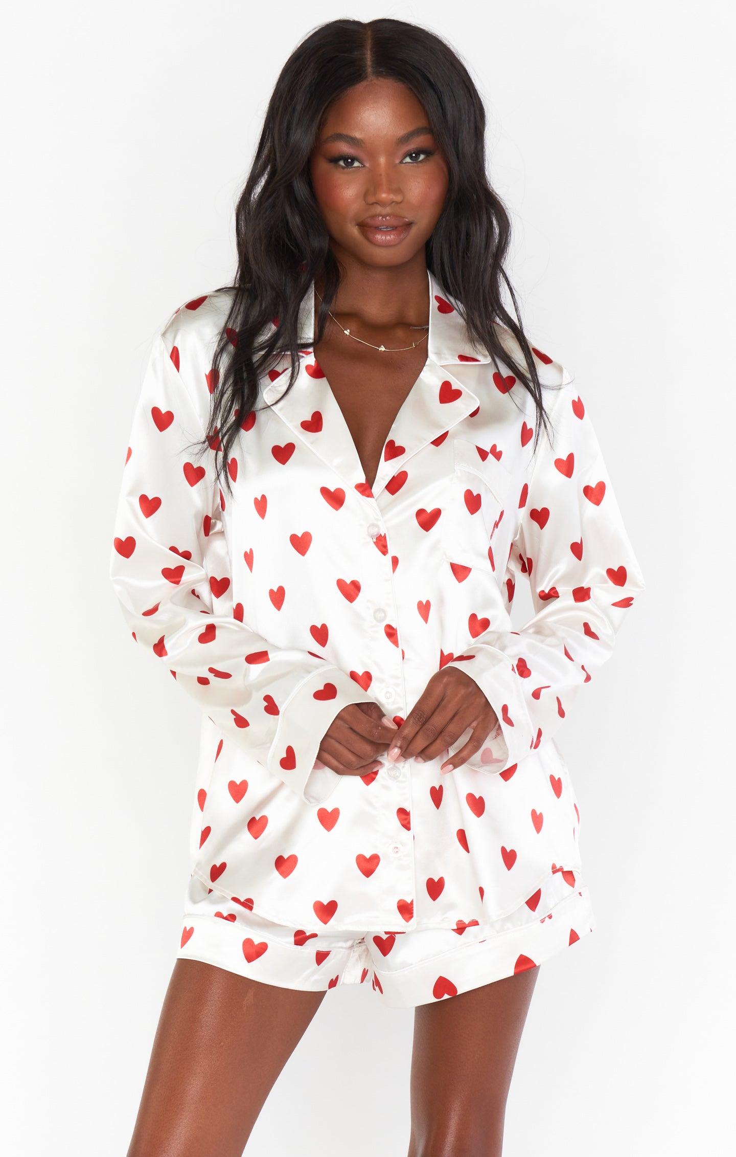 Silky PJ Set with Queen of Hearts Print | Favorite Sleepwear