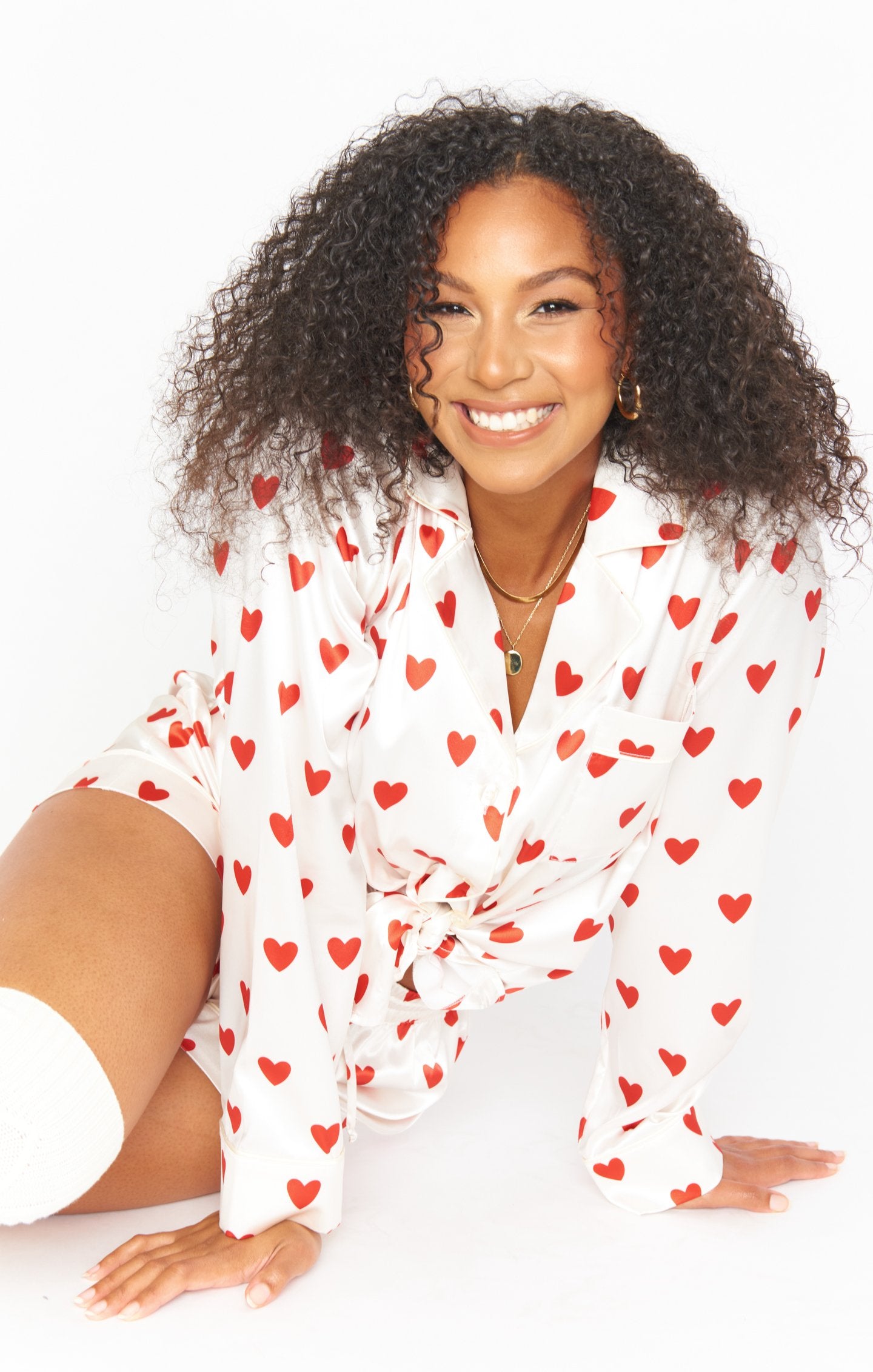 Silky PJ Set with Queen of Hearts Print | Favorite Sleepwear