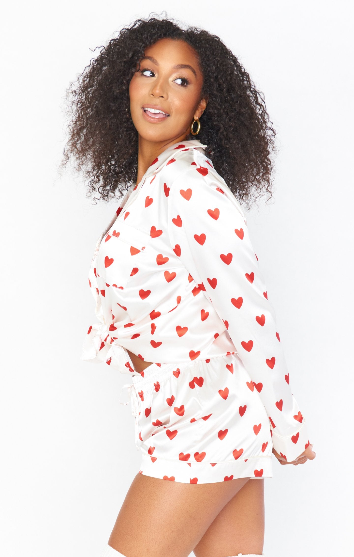 Silky PJ Set with Queen of Hearts Print | Favorite Sleepwear