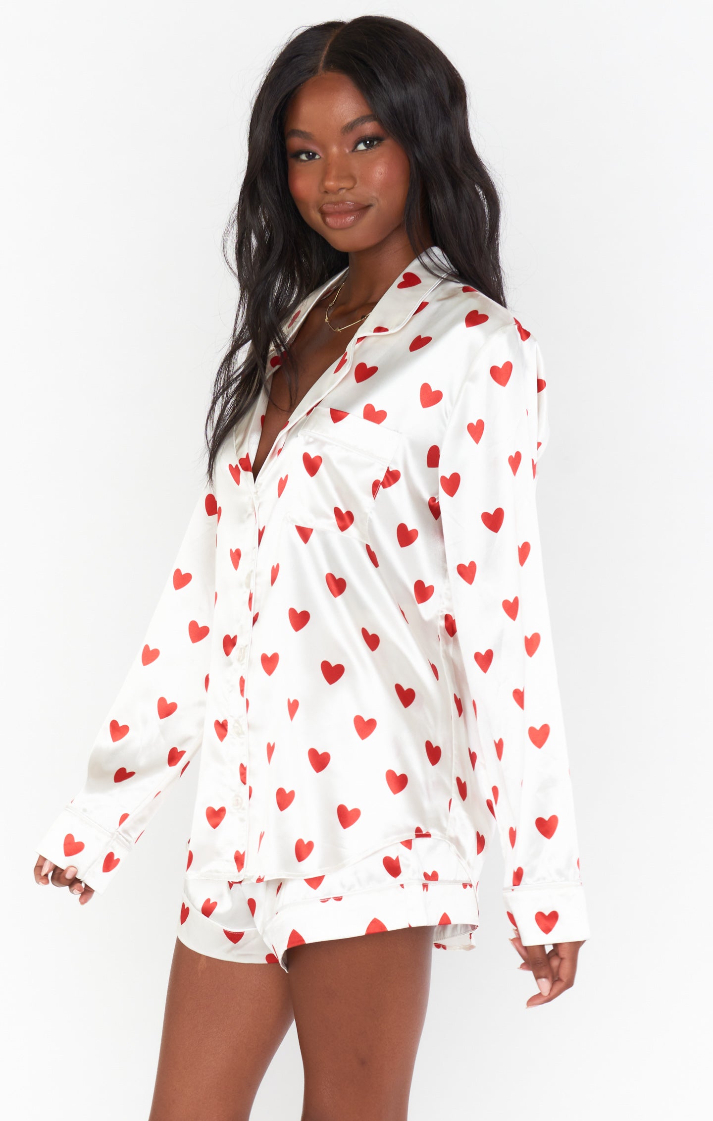 Silky PJ Set with Queen of Hearts Print | Favorite Sleepwear