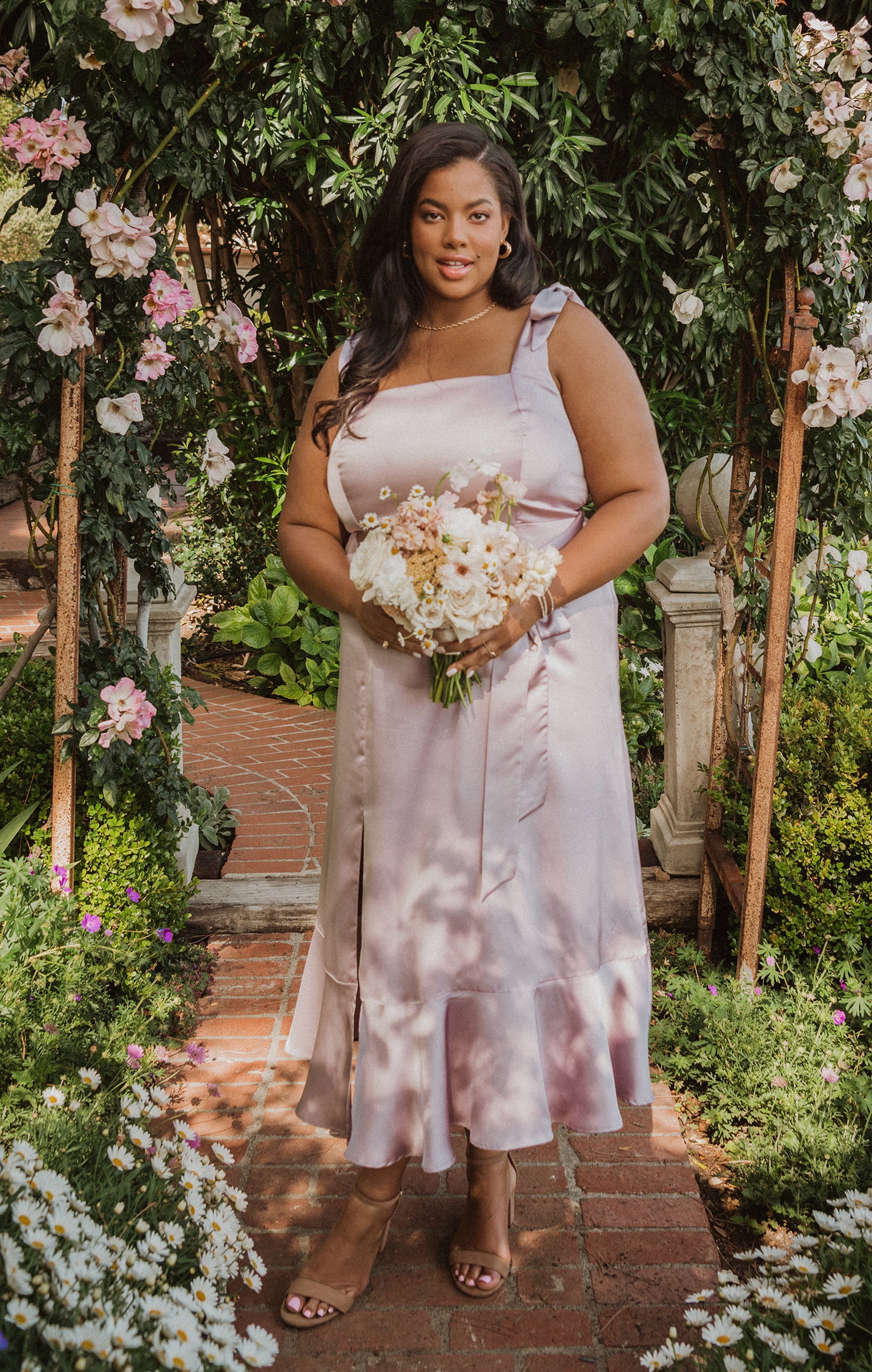 Square Neck Midi Dress with Smocked Back & Detachable Sash | Claire