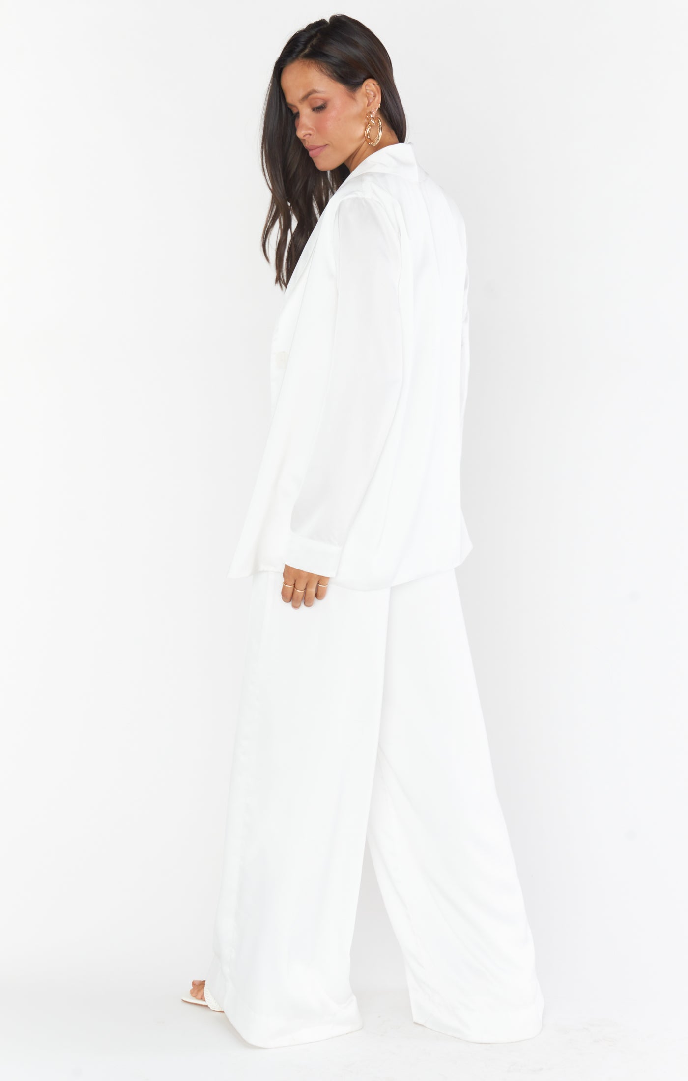 Ivory Satin Blazer for Women | Felix Luxe