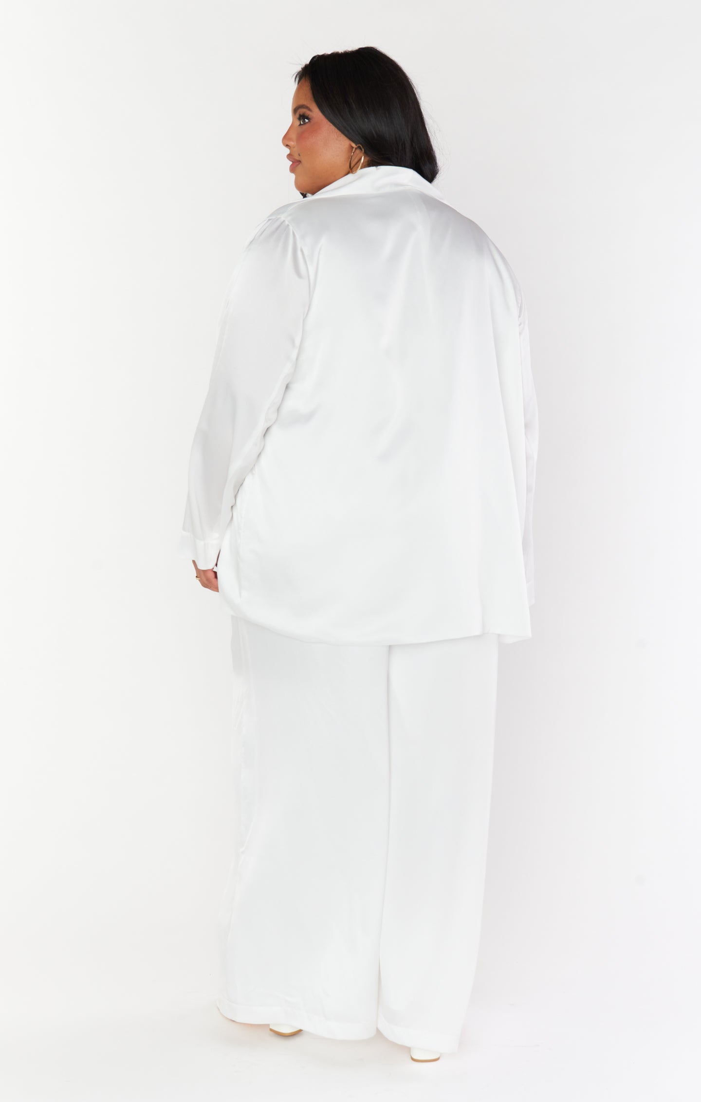 Ivory Satin Blazer for Women | Felix Luxe