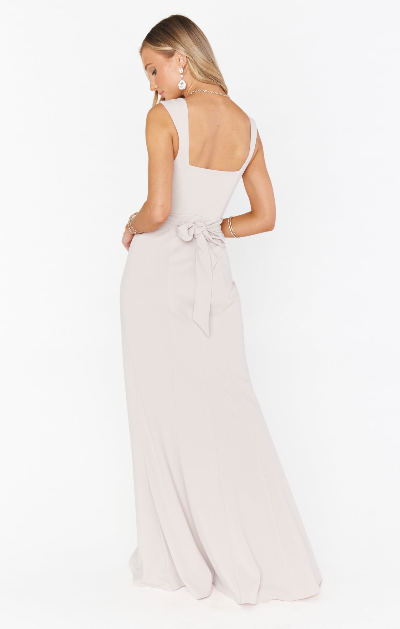 Form-Fitting Stretch Maxi Gown with Side Slit & Detachable Sash | Paris Gown