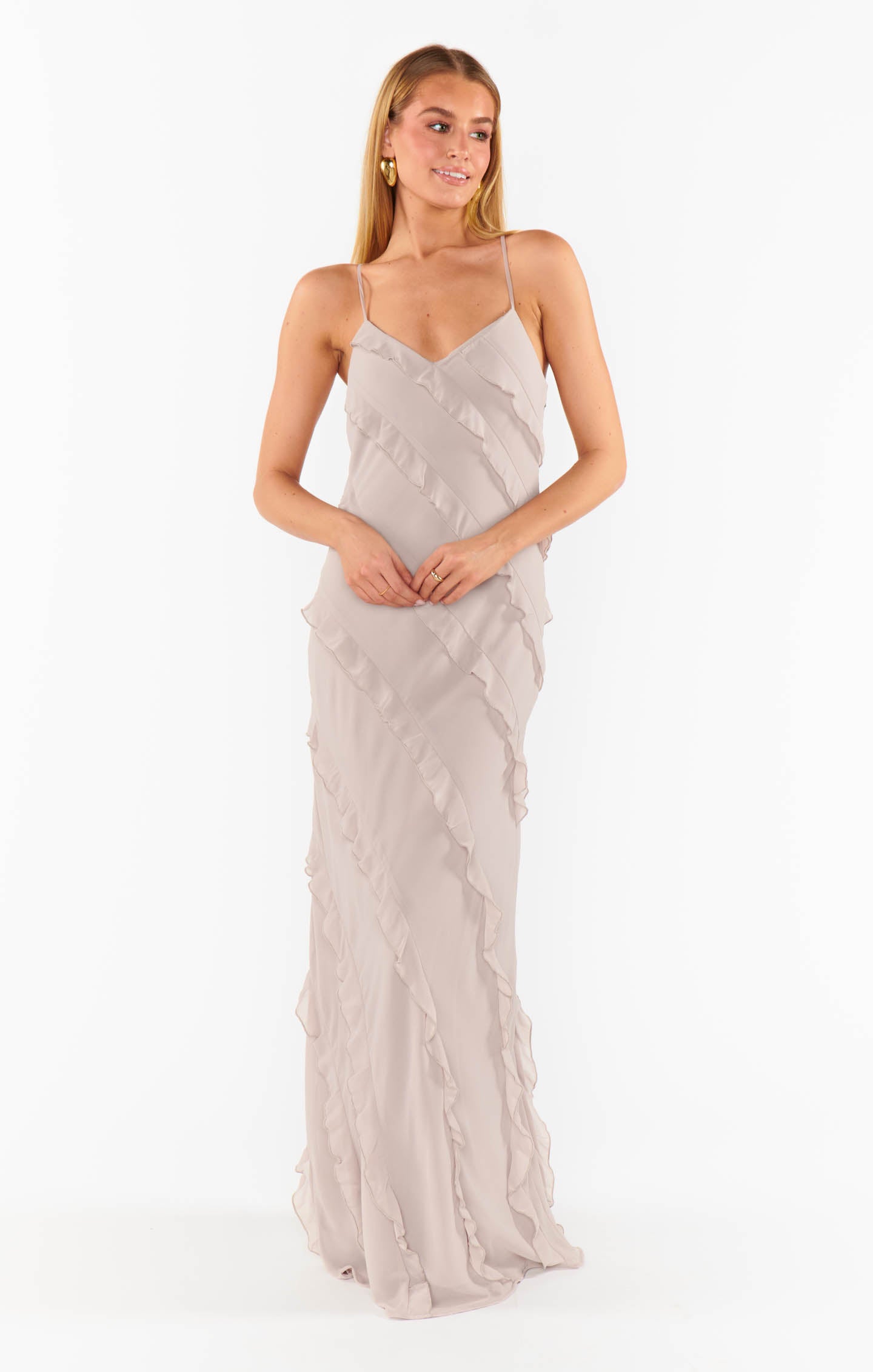 Romantic Ruffle Maxi Dress for Weddings & Formal Events | Show Me the Ring