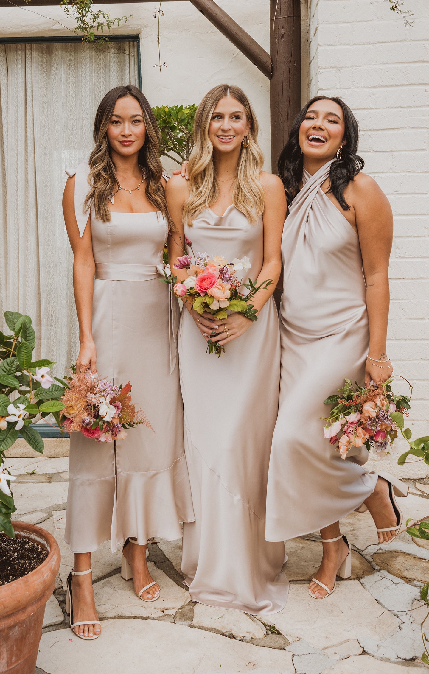 Floor-Length Satin Slip Dress with Cowl Neckline | Tuscany Maxi