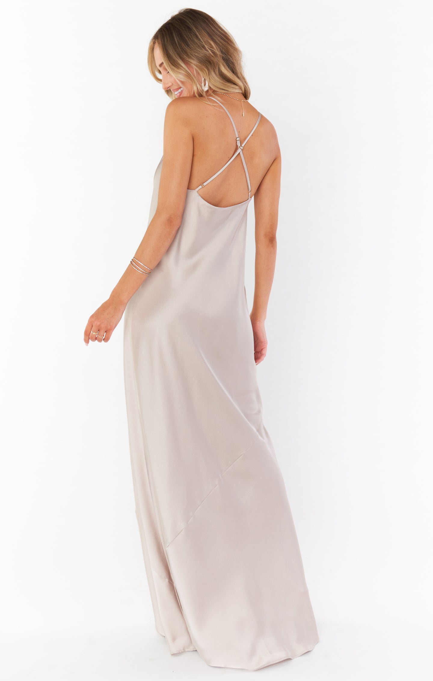 Floor-Length Satin Slip Dress with Cowl Neckline | Tuscany Maxi