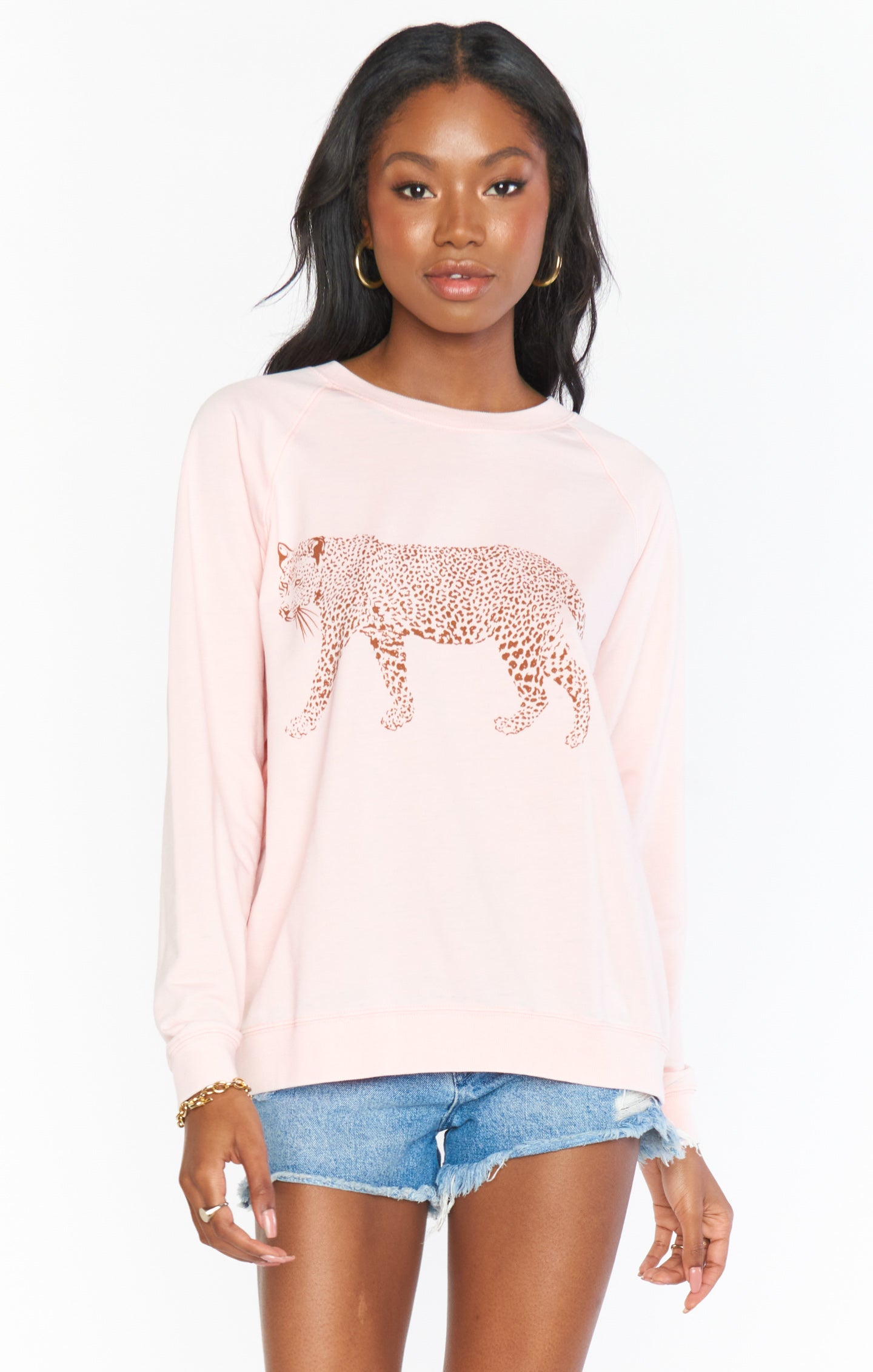 Leopard Graphic Pullover with Scoop Neck | Posie