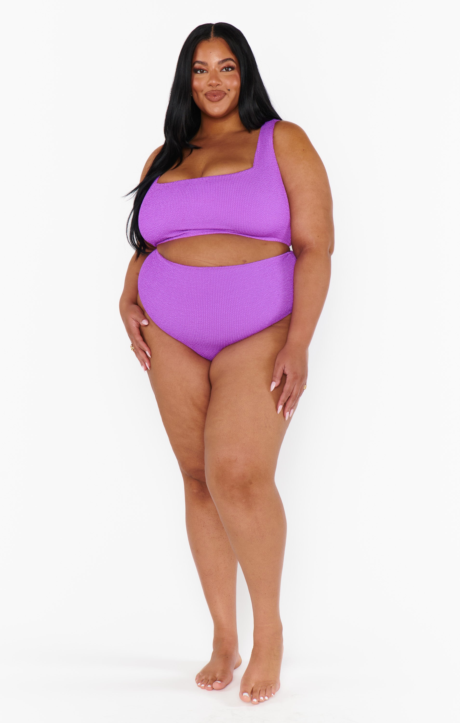 Ultra Violet Scrunch Hot Tub Top with Adjustable Straps