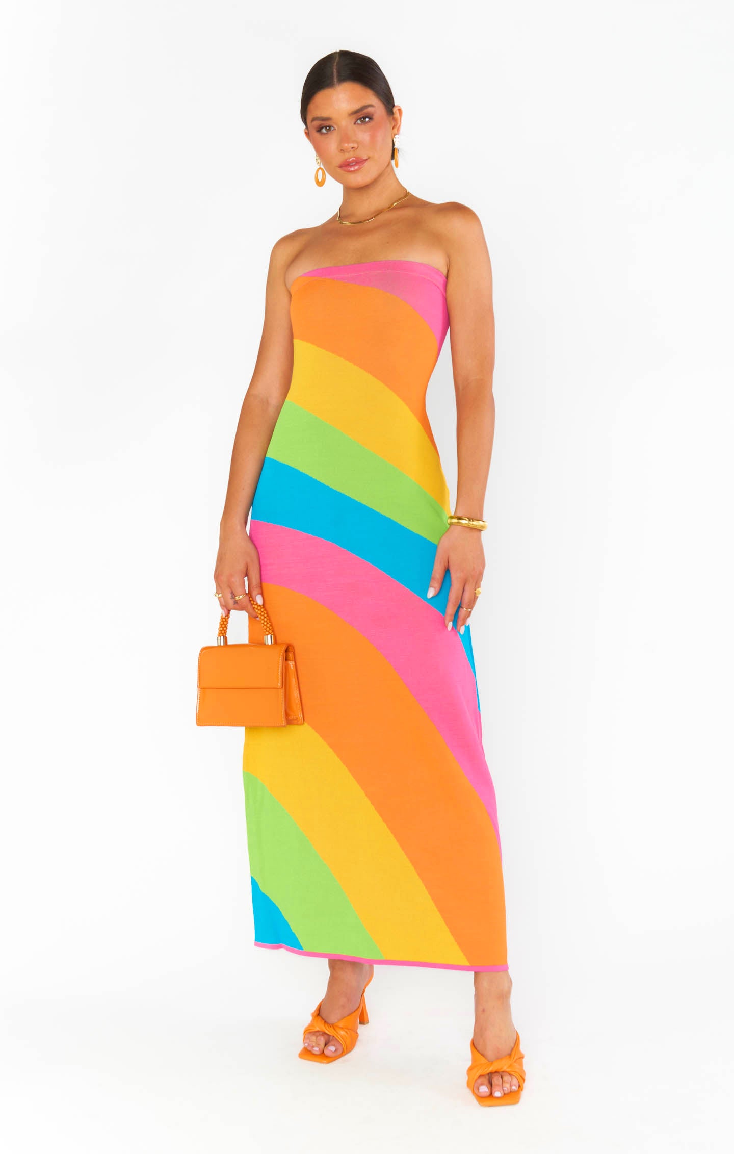 Strapless Rainbow Maxi Dress for Summer Nights | Salty Rainbow