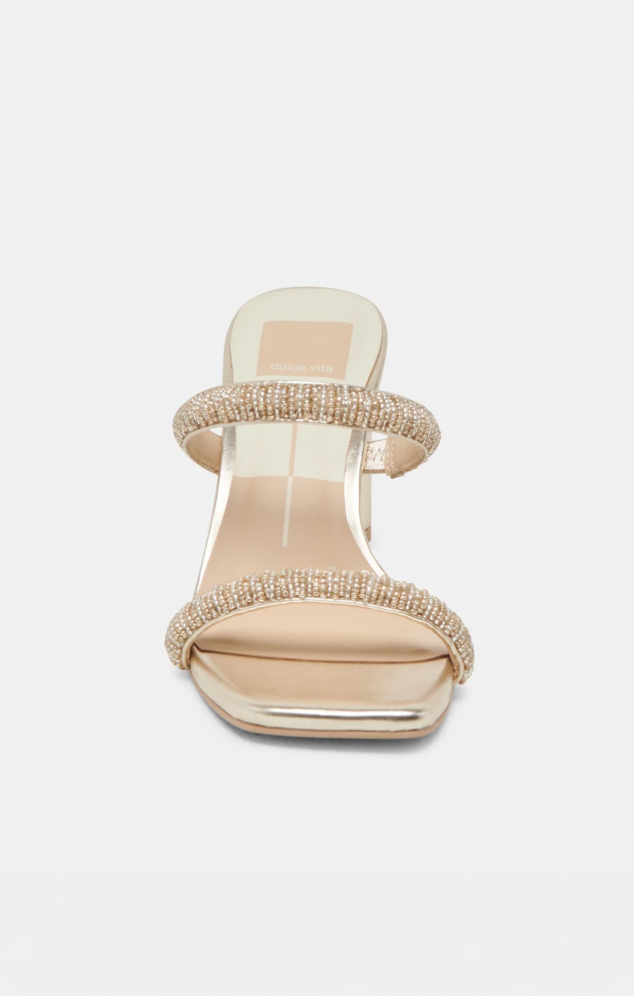 Gold Beaded Block Heels for Daytime Events | Dolce Vita Nolah