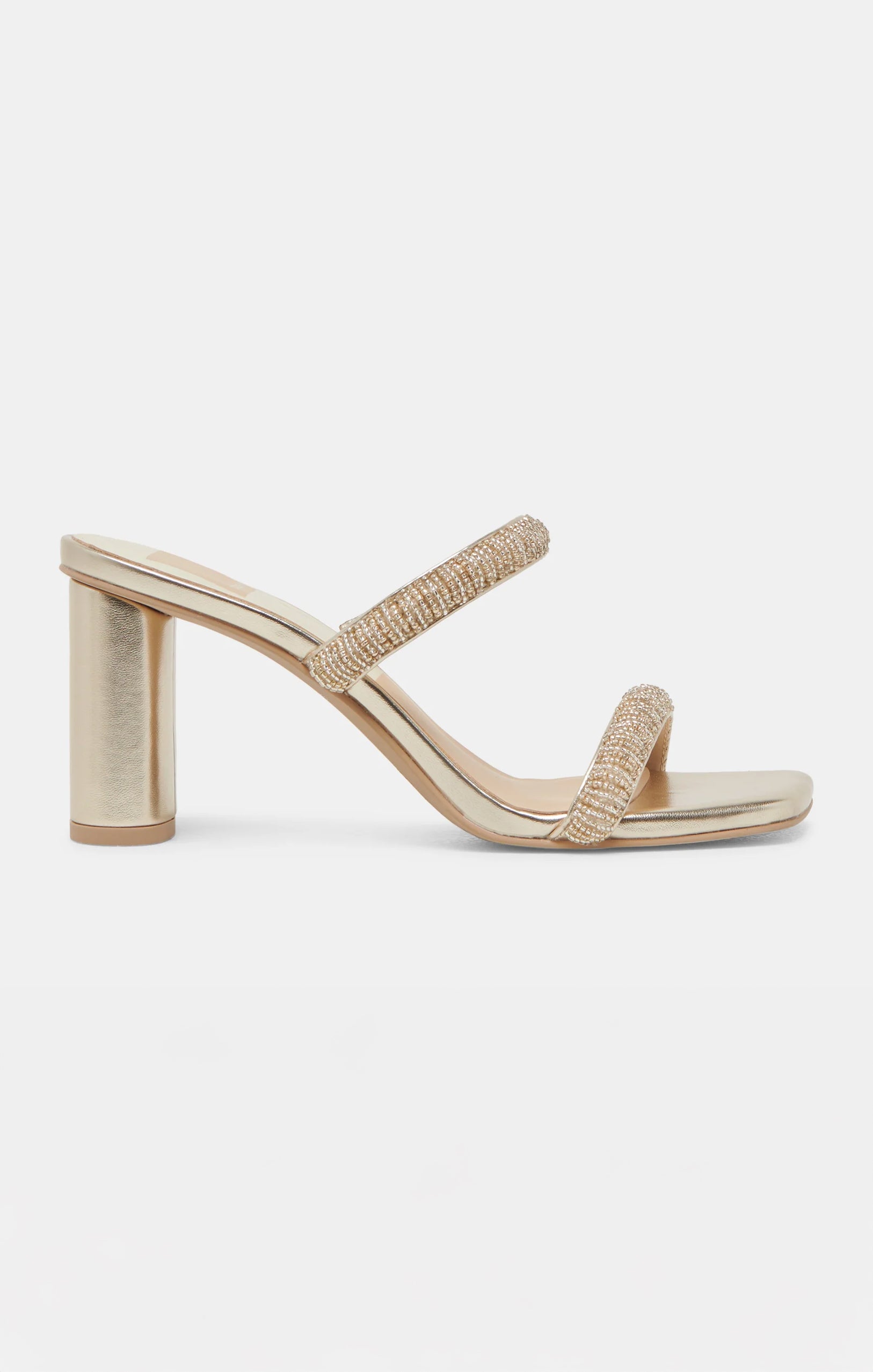 Gold Beaded Block Heels for Daytime Events | Dolce Vita Nolah