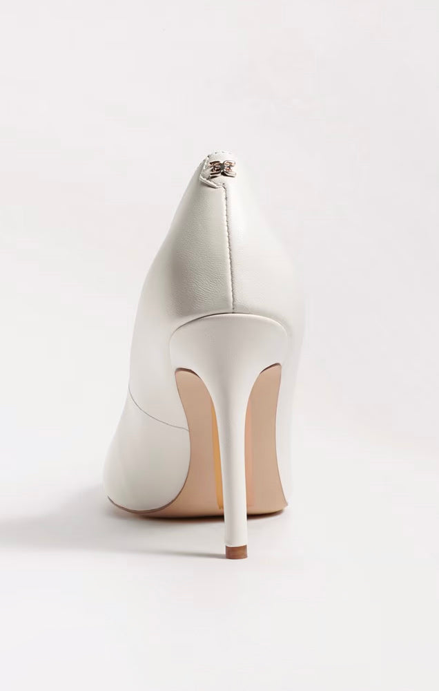 White Leather Hazel Heel for Dresses & Jeans | Sam Edelman