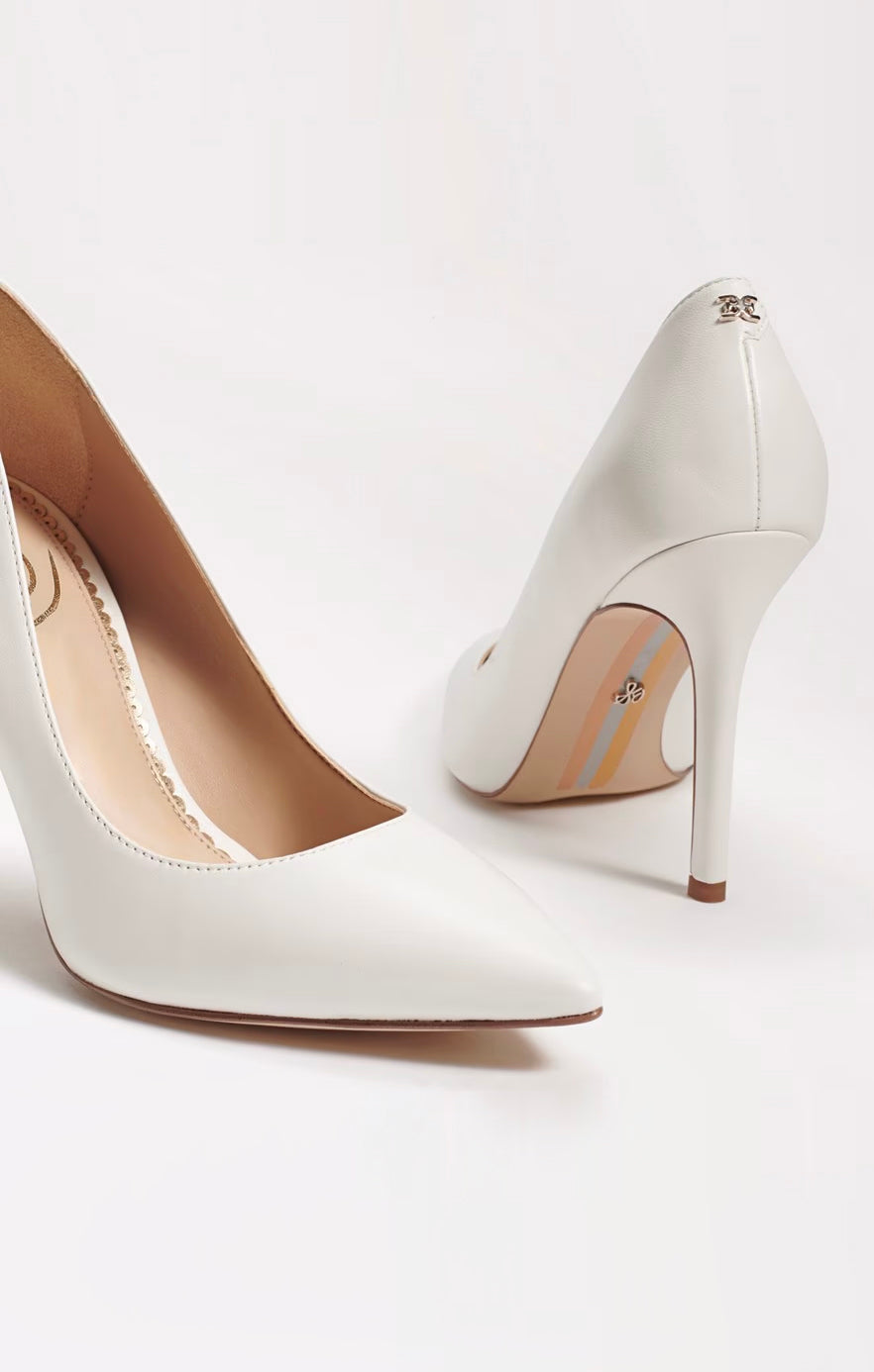 White Leather Hazel Heel for Dresses & Jeans | Sam Edelman