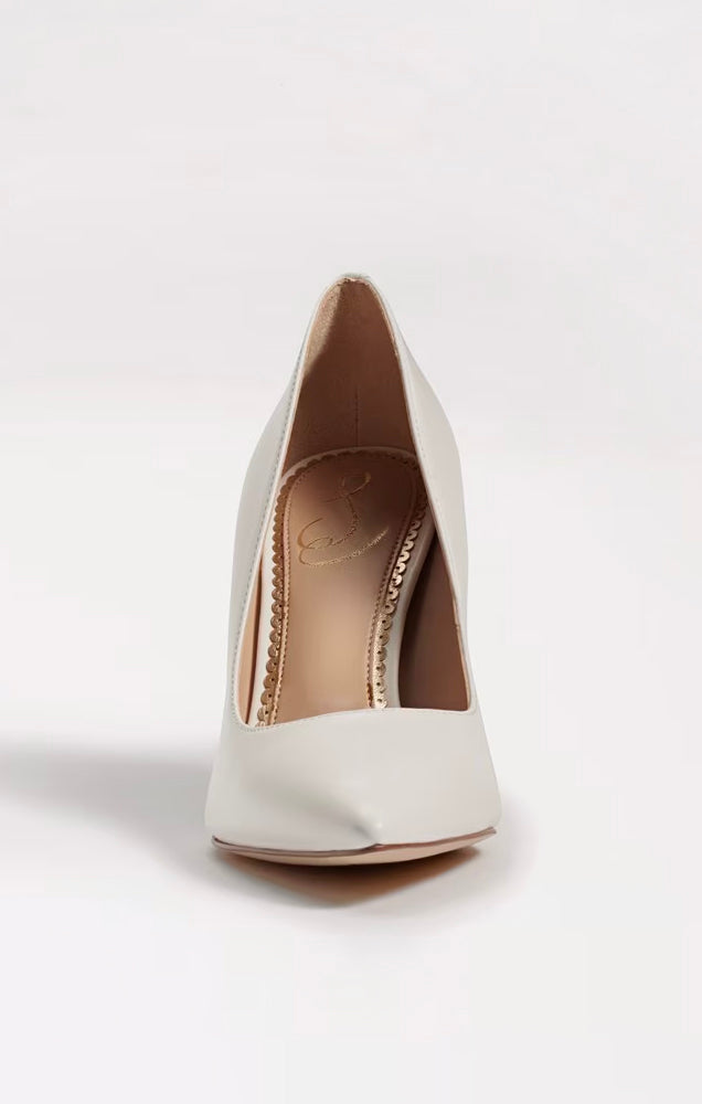 White Leather Hazel Heel for Dresses & Jeans | Sam Edelman