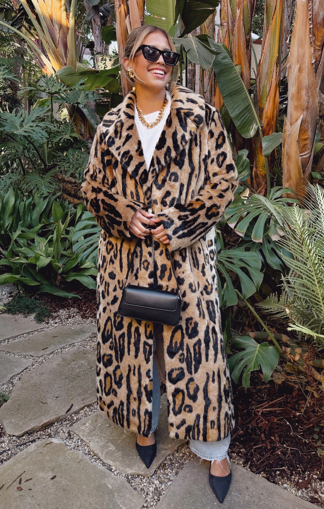 Leopard Print Faux Fur Jacket for Women | Miss Cindy