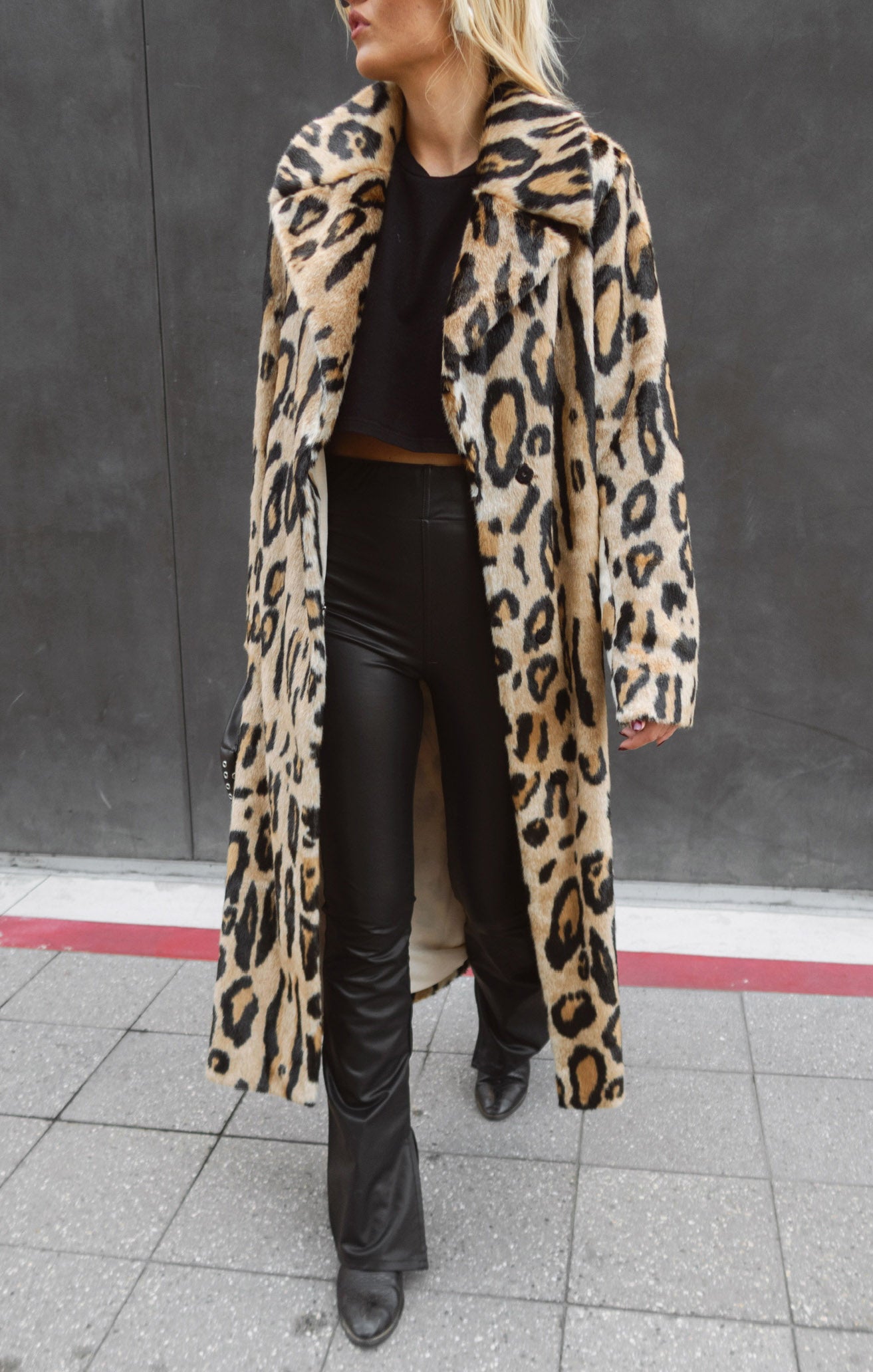 Leopard Print Faux Fur Jacket for Women | Miss Cindy