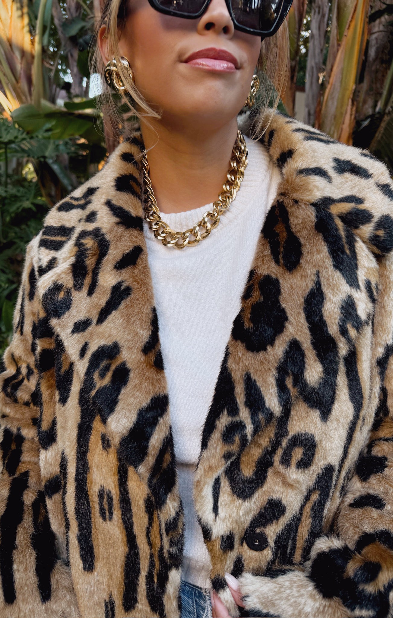 Leopard Print Faux Fur Jacket for Women | Miss Cindy