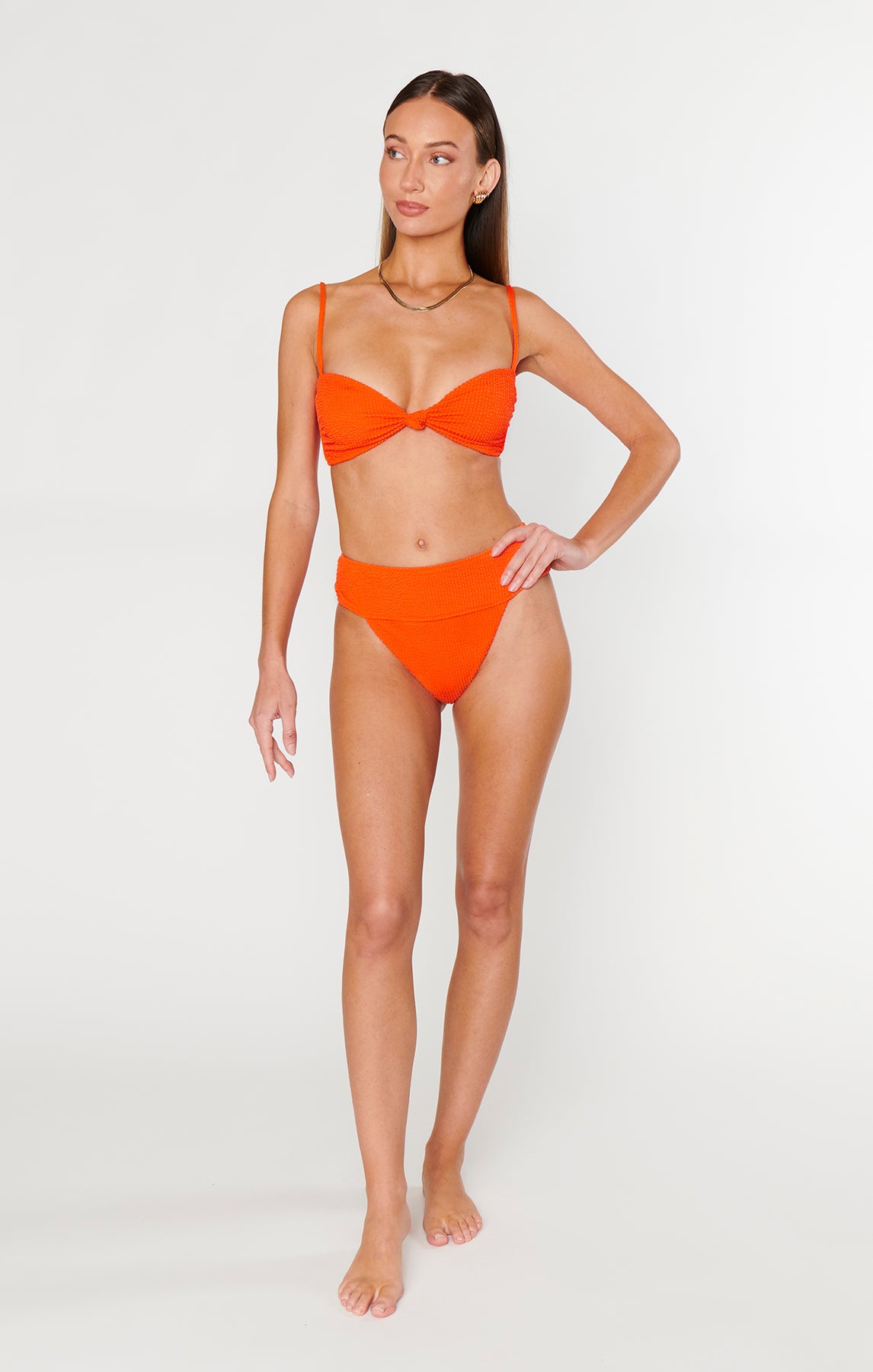 High Waisted Cheeky Bikini Bottom | Del Rey Blood Orange
