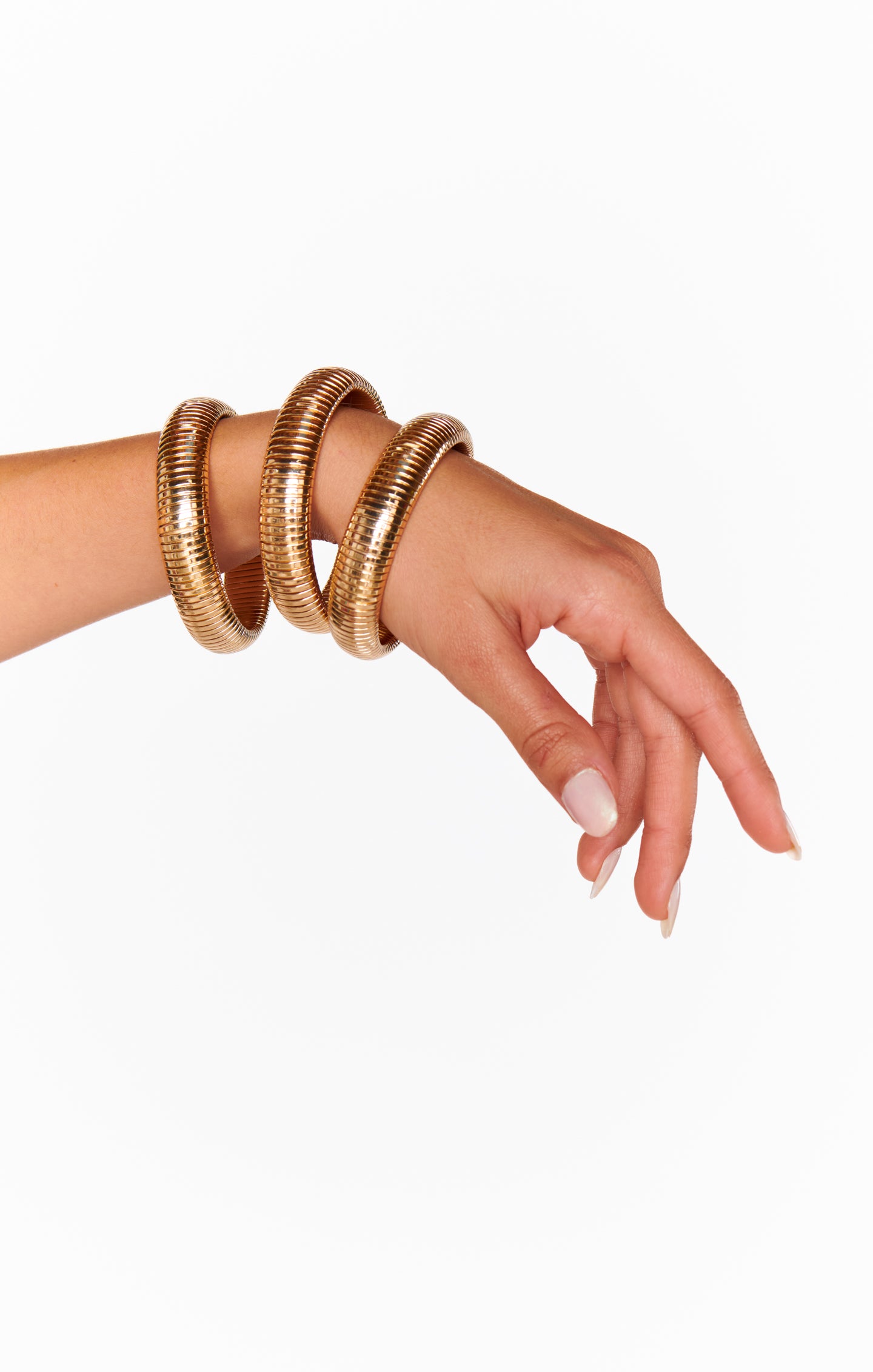 Gold Snake Chain Stretch Bracelet Set for Layering | Ettika