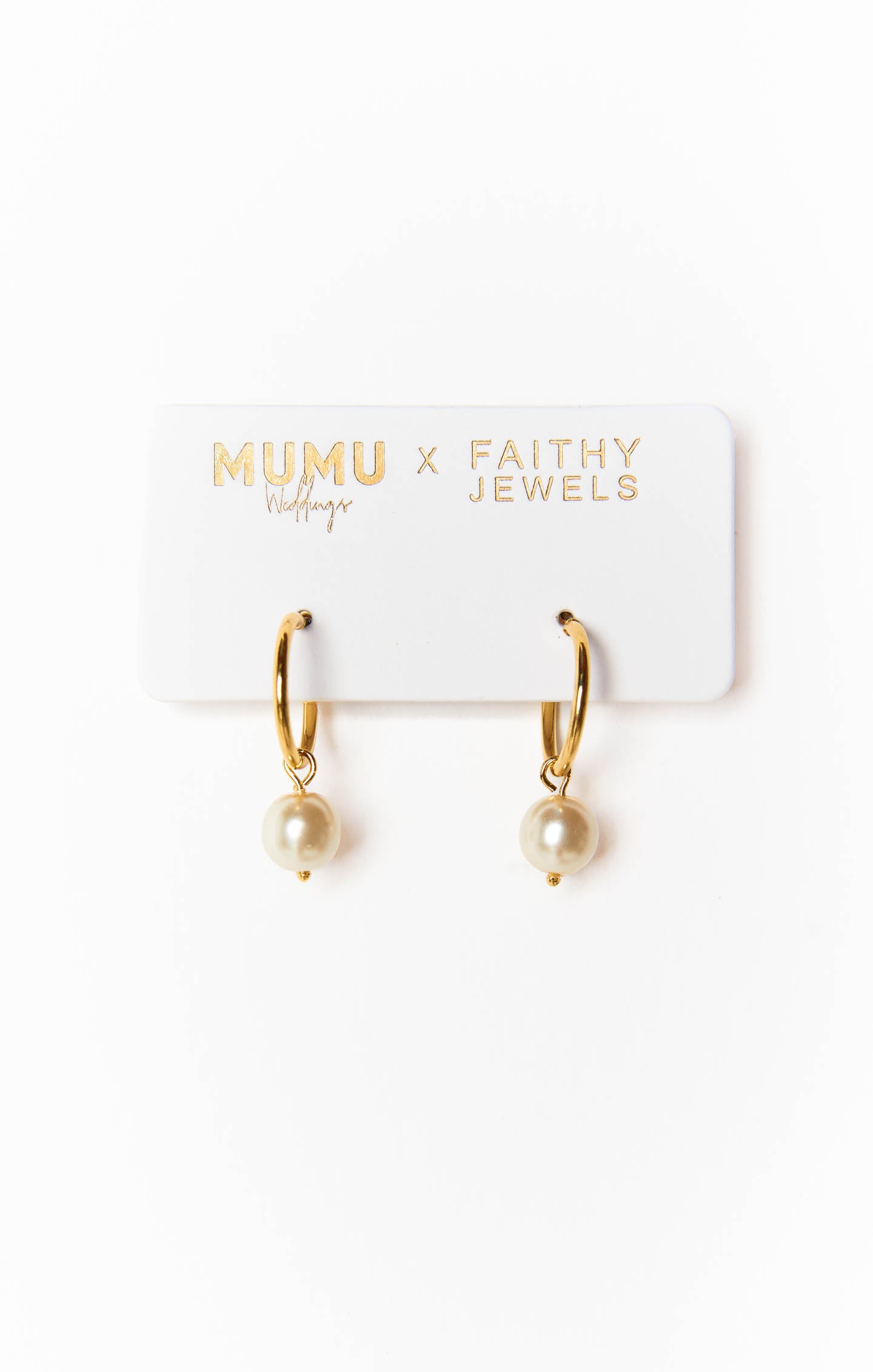 Pearl Drop Hoop Earrings for Weddings & Bridal | Faithy Jewels