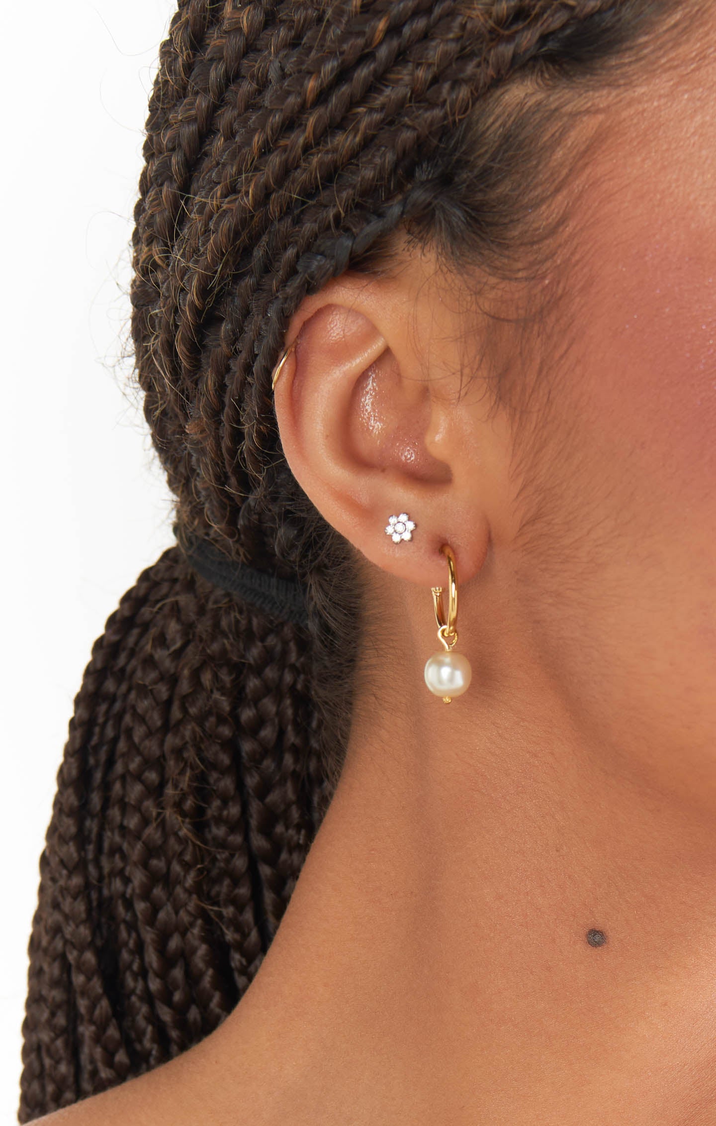 Pearl Drop Hoop Earrings for Weddings & Bridal | Faithy Jewels