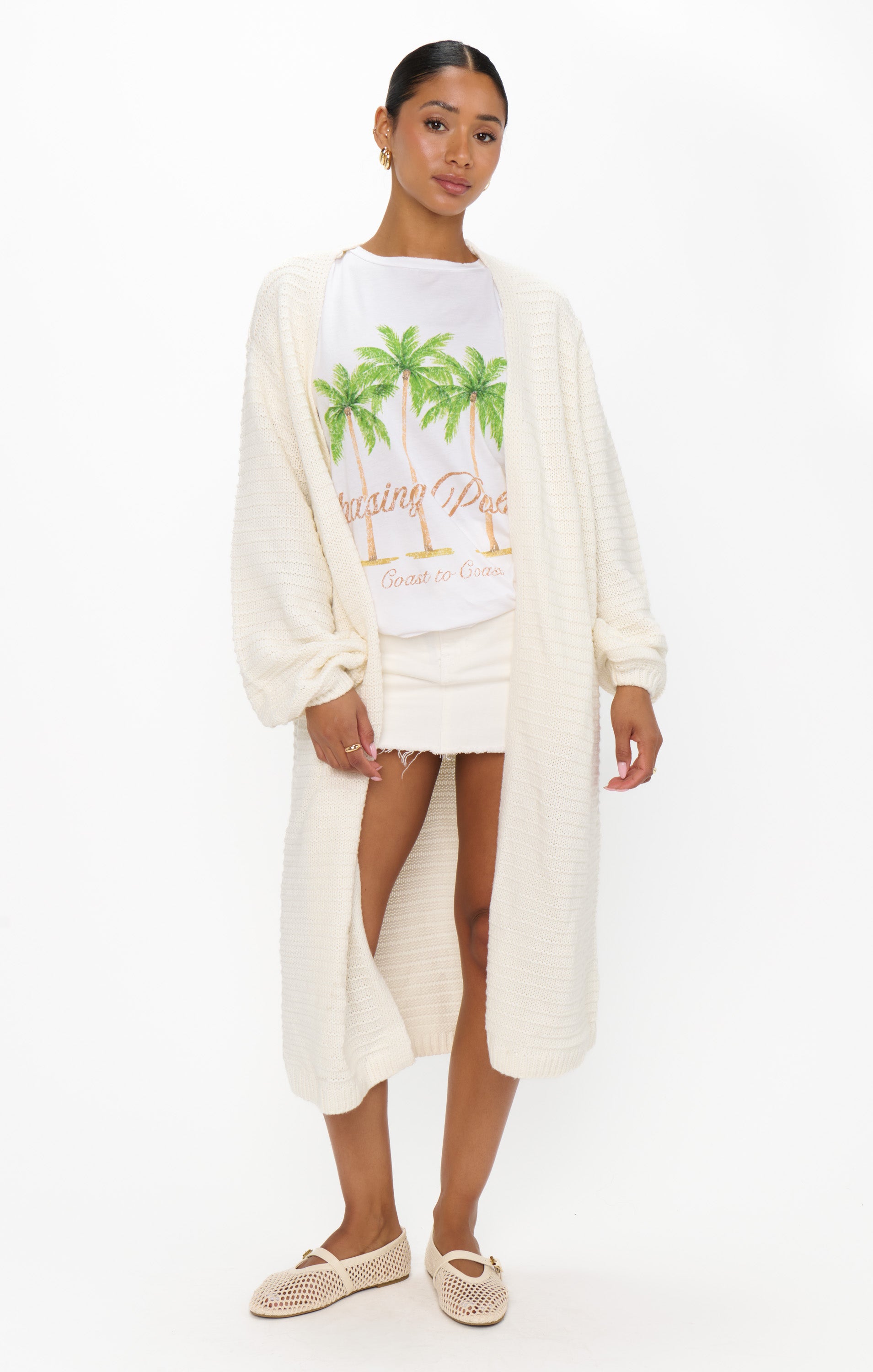 Chunky Knit Cardigan with Puffy Sleeves | Buttercream Unwind