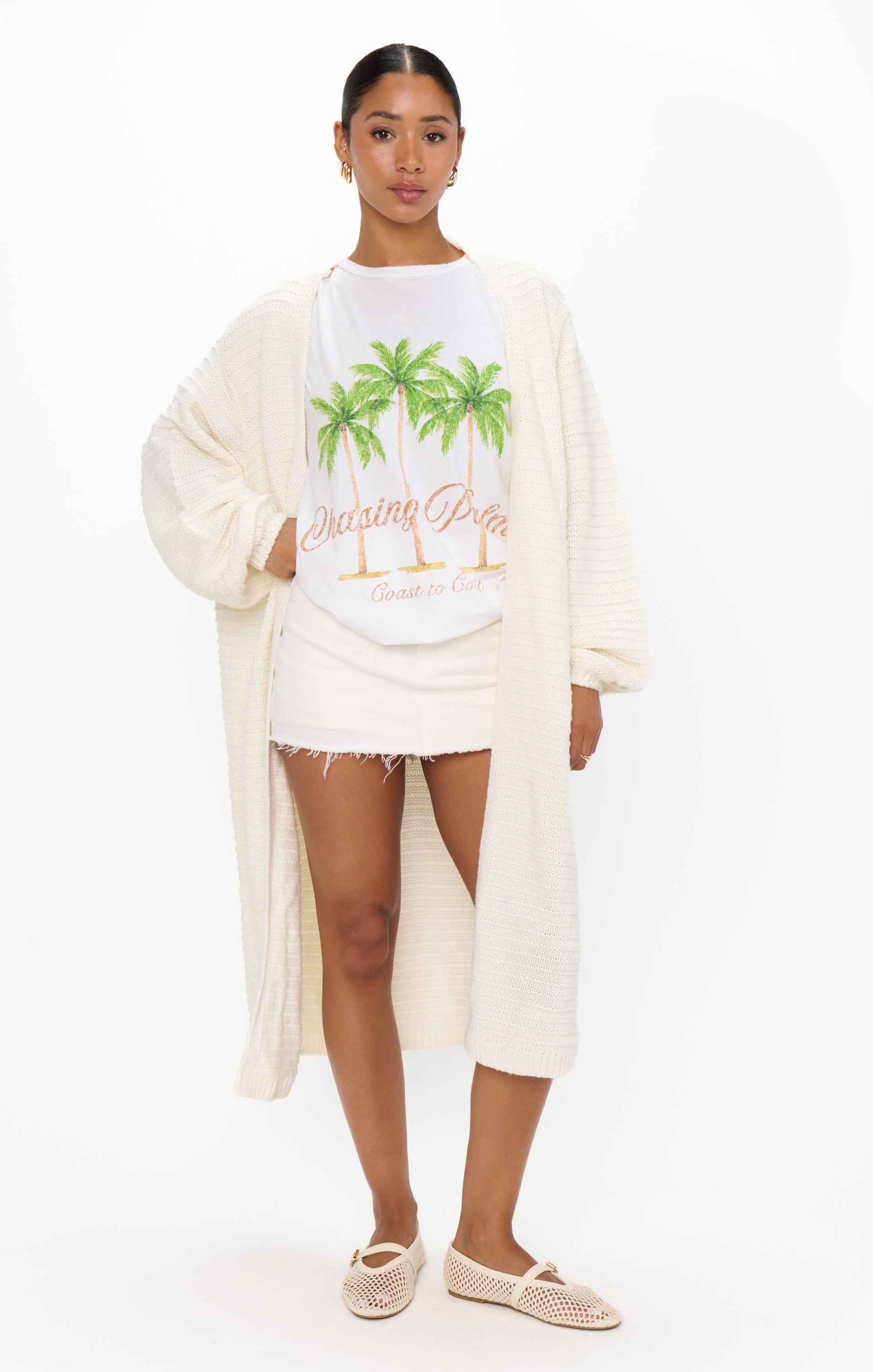 Chunky Knit Cardigan with Puffy Sleeves | Buttercream Unwind