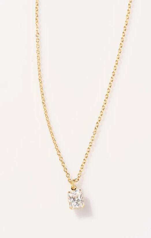 Emerald Cut Gold Pendant Necklace for Women | Faithy Jewels