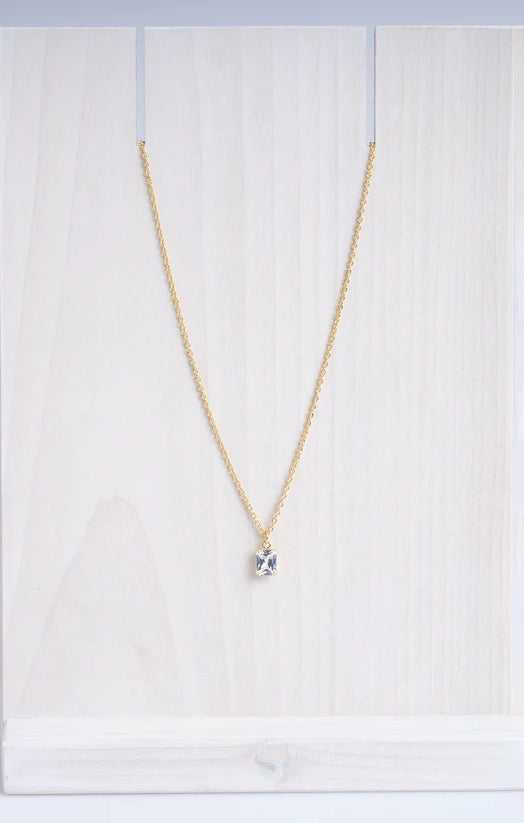 Emerald Cut Gold Pendant Necklace for Women | Faithy Jewels