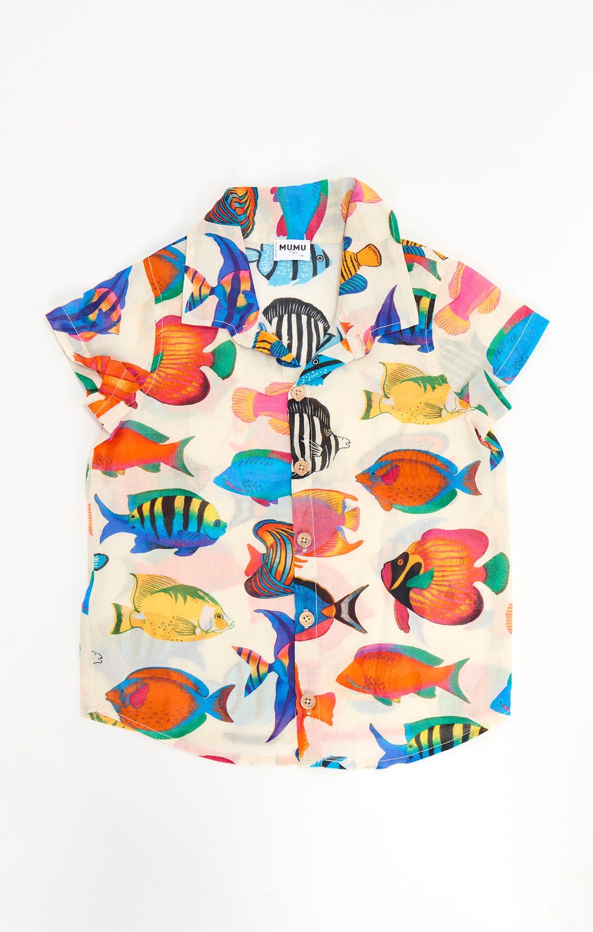 Rainbow Reef Button Up Shirt for Toddlers | Unisex Collar Top