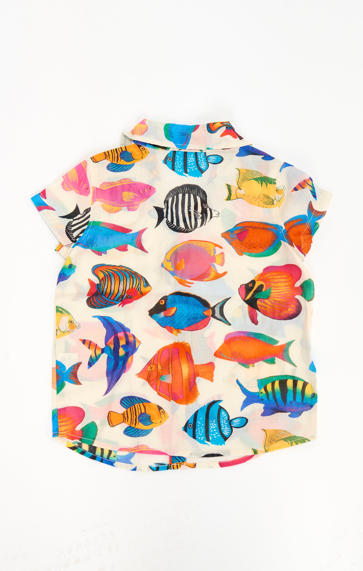 Rainbow Reef Button Up Shirt for Toddlers | Unisex Collar Top