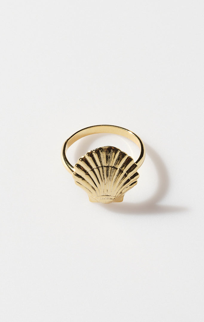 Adjustable Shell Ring in Gold for Beachy Vibes | Faithy Jewels Sophie