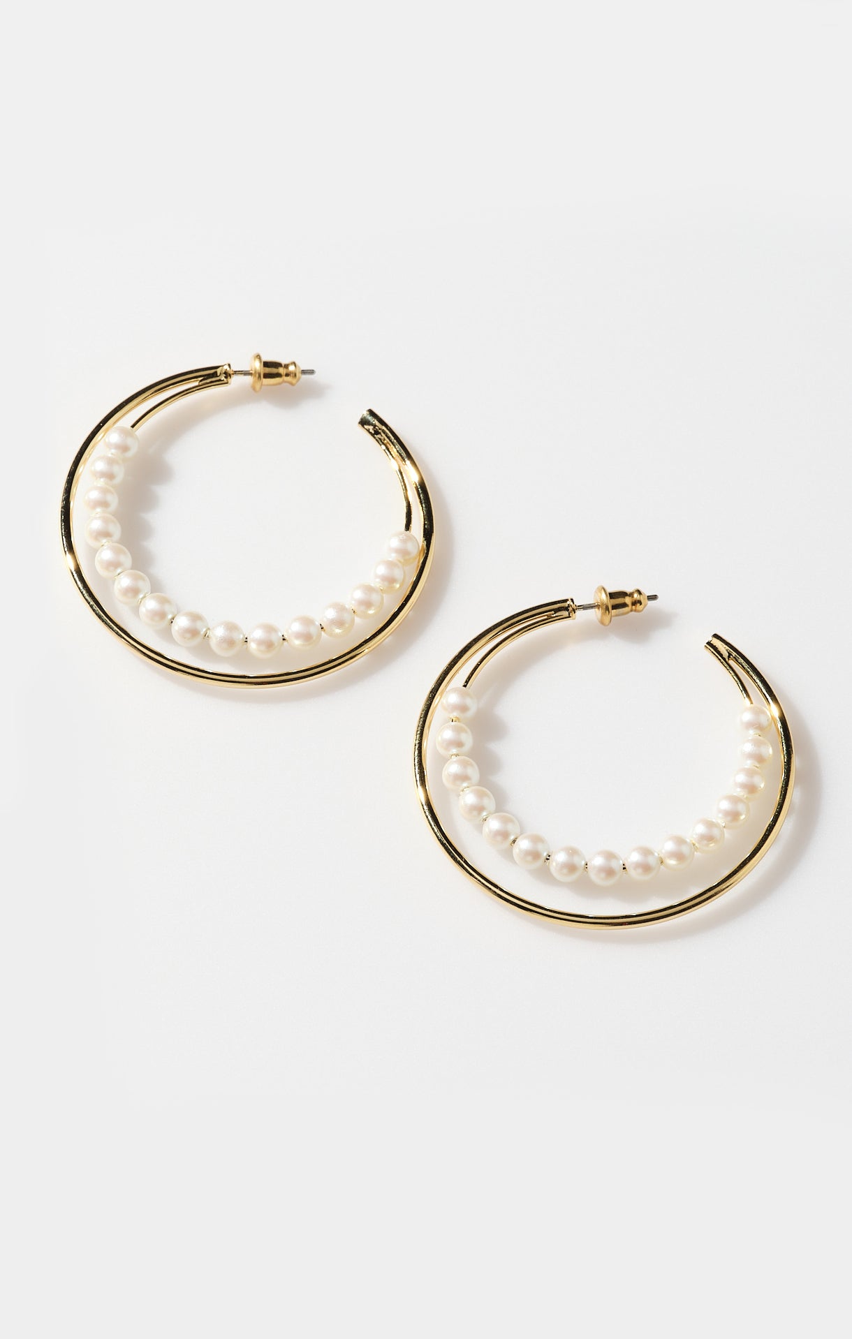 Gold Pearl Hoop Earrings for Women | Faithy Jewels Tori Hoop