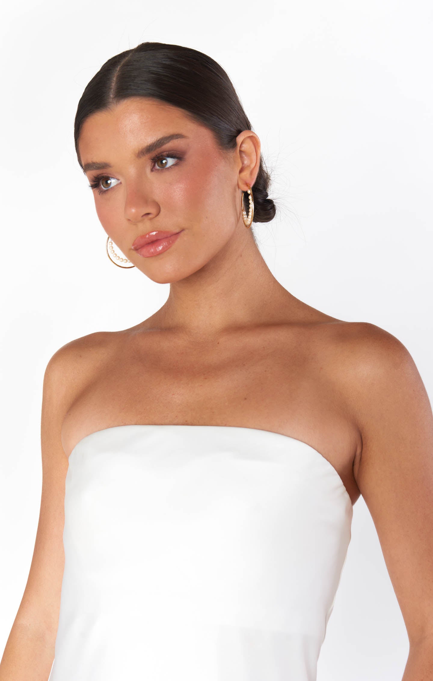 Gold Pearl Hoop Earrings for Women | Faithy Jewels Tori Hoop