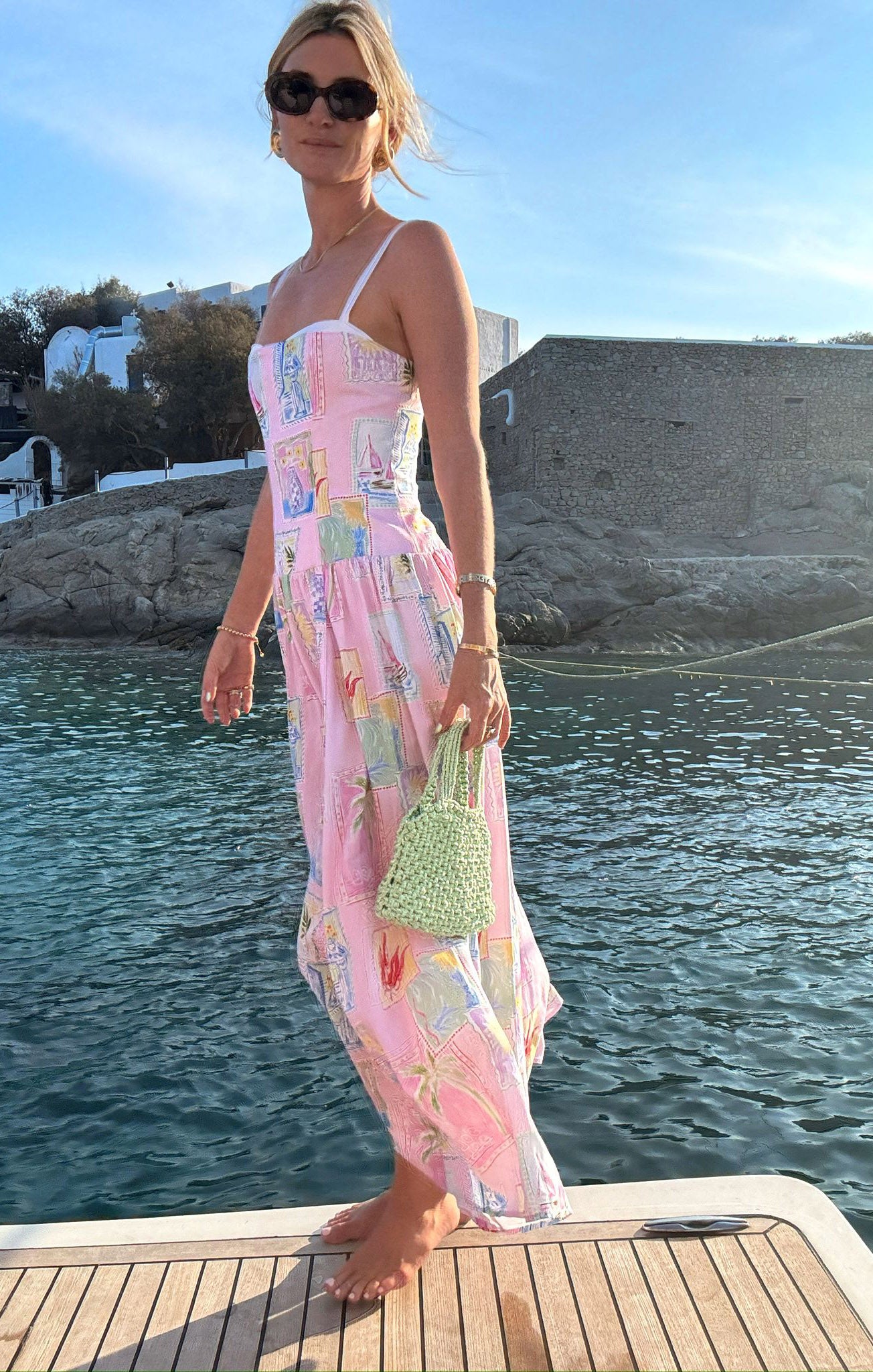 Linen Midi Dress with Built-in Shorts & Drop Waist | Hepburn Summer Soleil