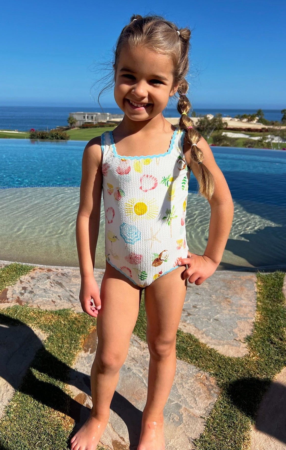 Baby One Piece with Thick Straps for Play | Little Babe Seaside Treasures