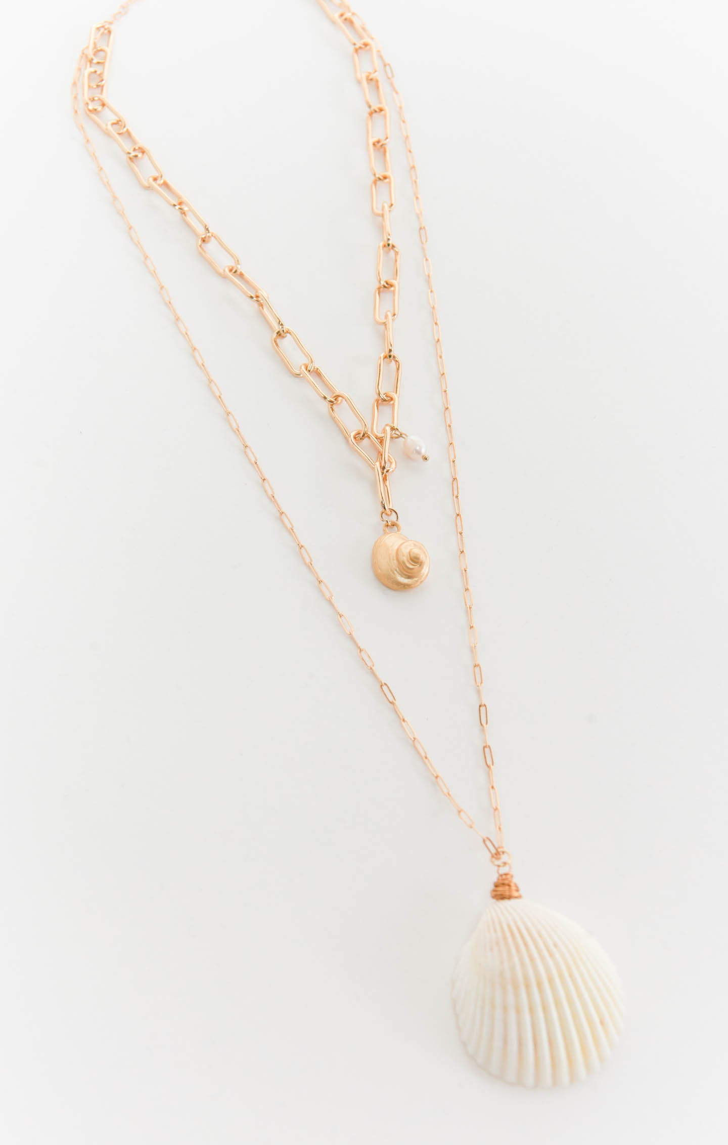 Gold Shell Chain Necklace for Summer & Beach | Layered Statement Jewelry