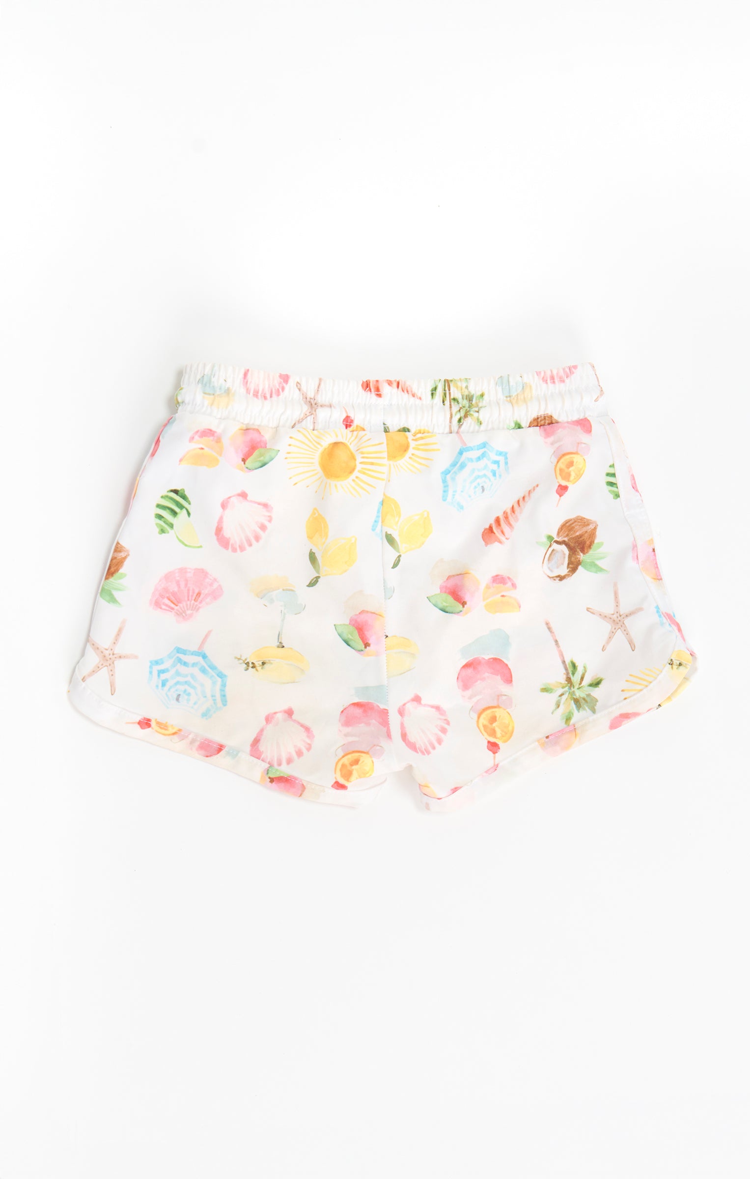 Beach Trunks for Kids with Seaside Print | Little Beach Bum