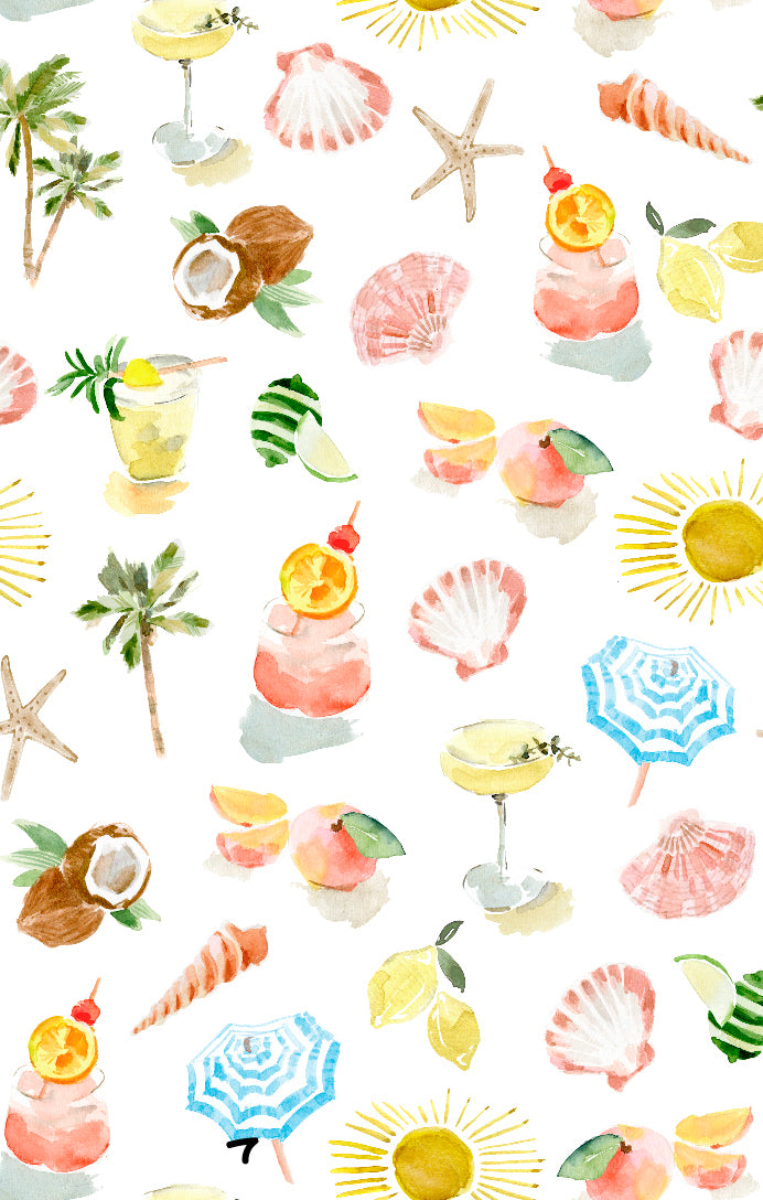 Beach Trunks for Kids with Seaside Print | Little Beach Bum
