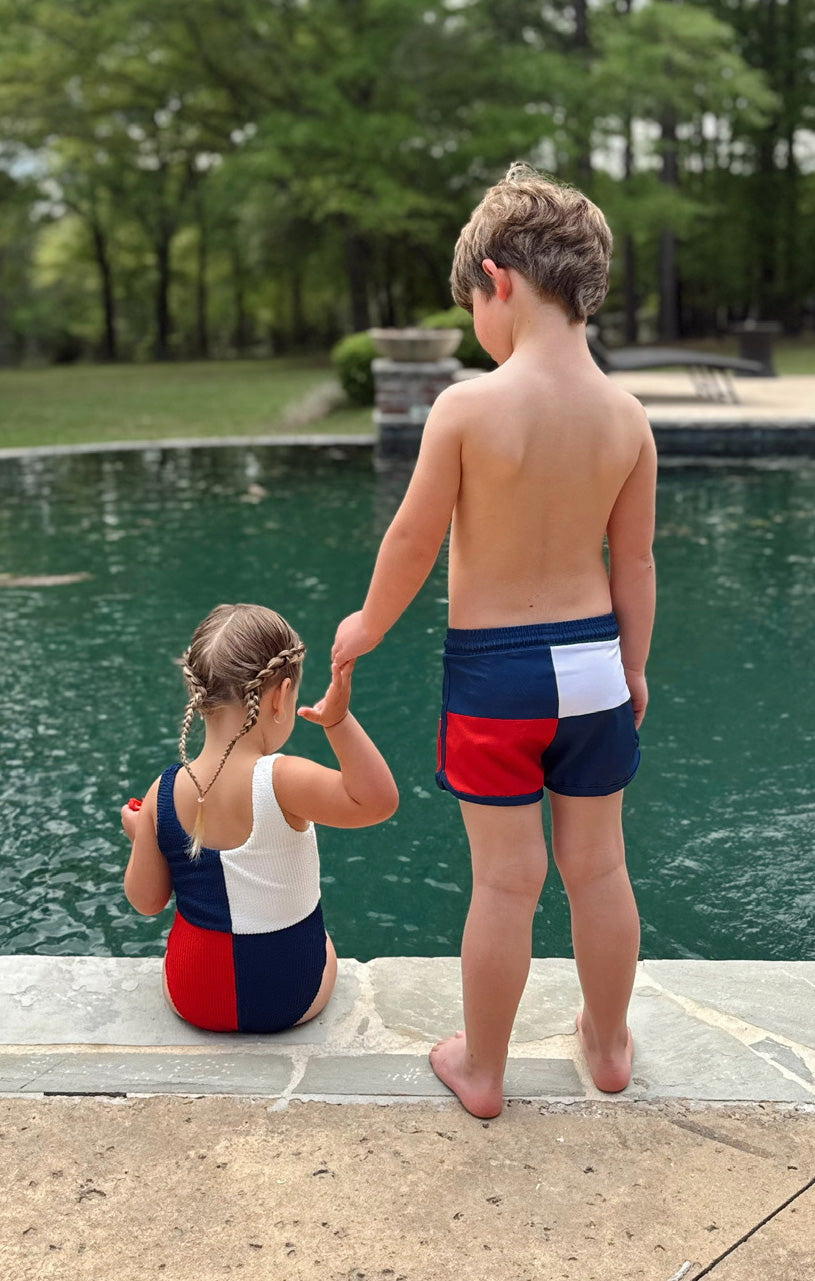 Colorblock Scrunch One Piece for Girls | Little Scrunch