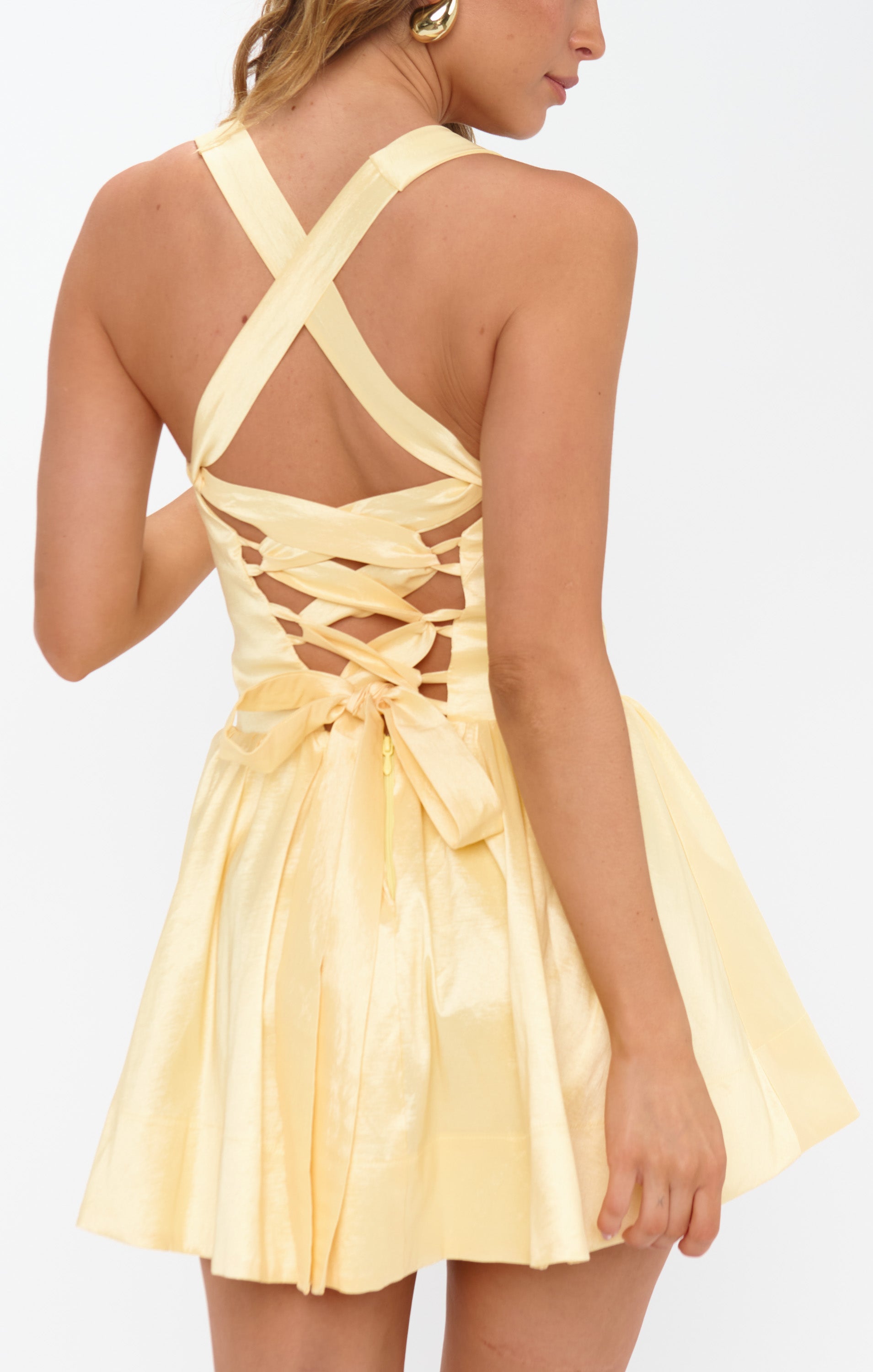 Cocktail Mini Dress with Corset & Lace-Up Back | Abigail