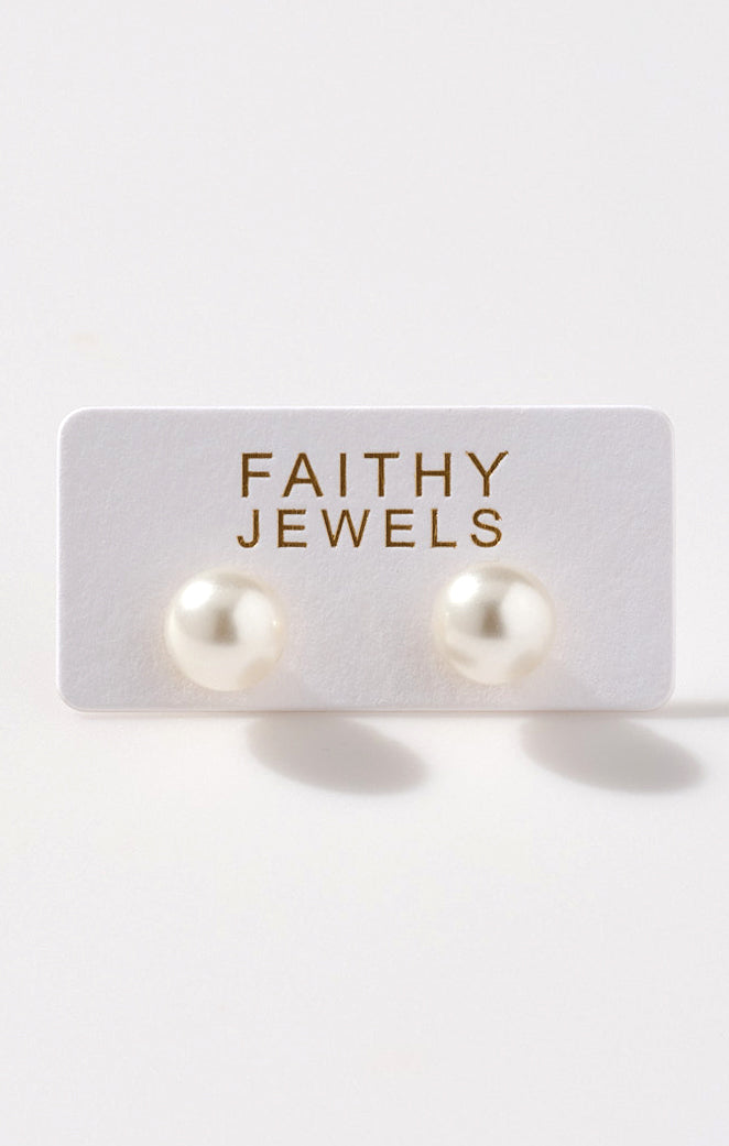 Pearl Stud Earrings for Women | Faithy Jewels