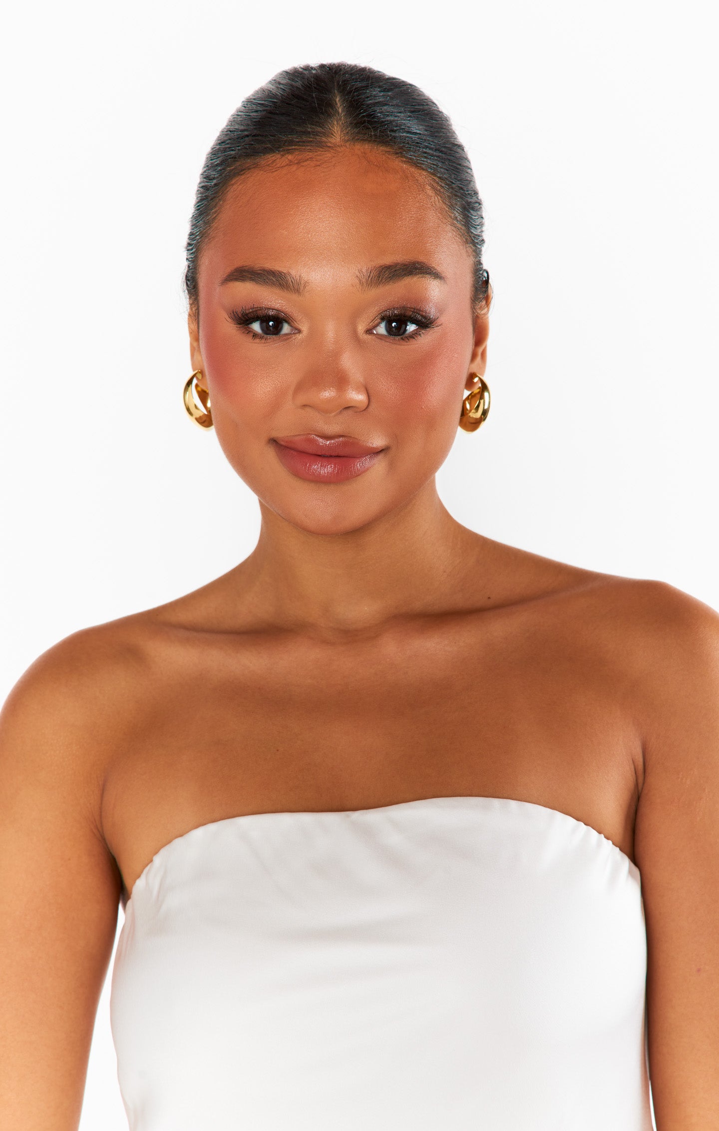 Gold Ribbon Hoop Earrings for Women | Faithy Jewels
